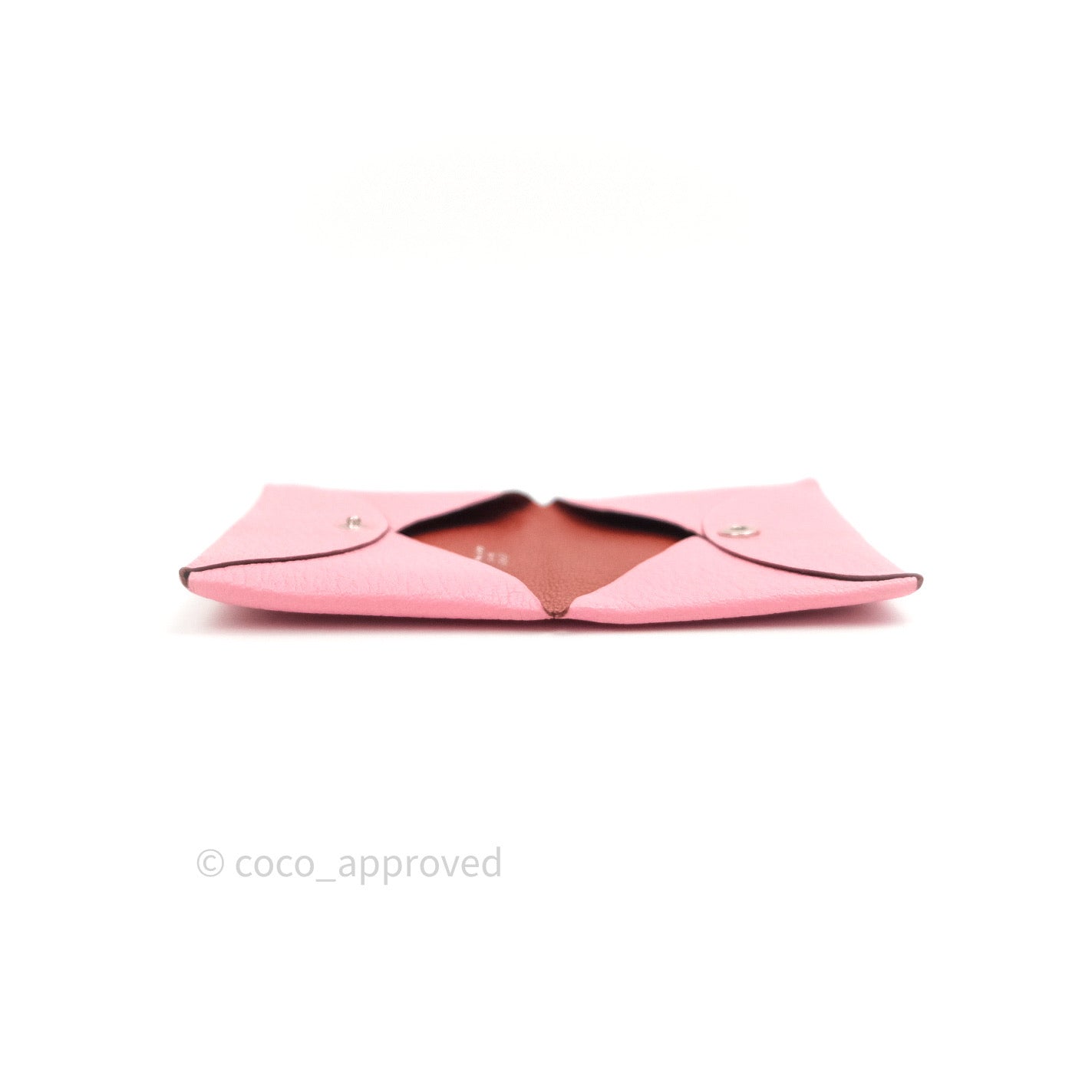 Hermès Bastia Coin Purse Rose Confetti and Brique Chèvre Mysore Leather