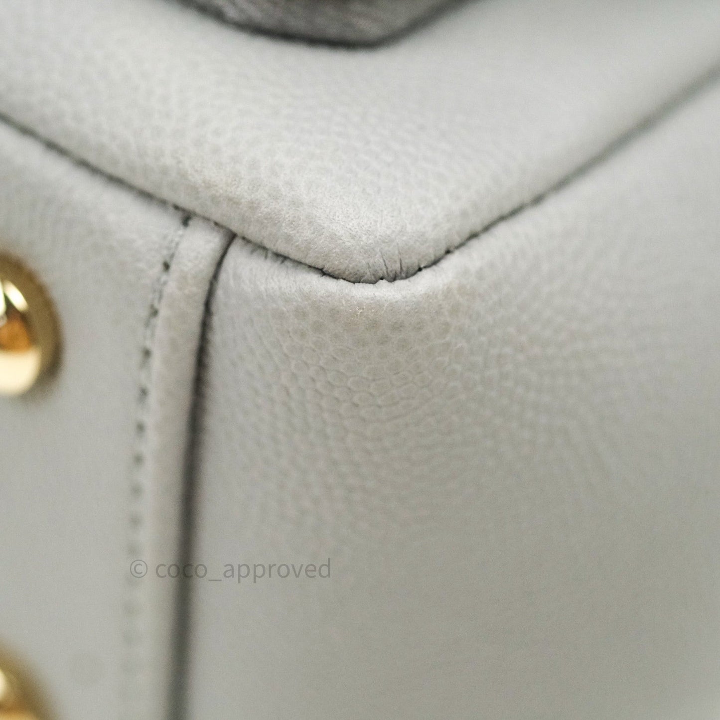Chanel Caviar Quilted Small Business Affinity Flap Grey Light Gold Hardware