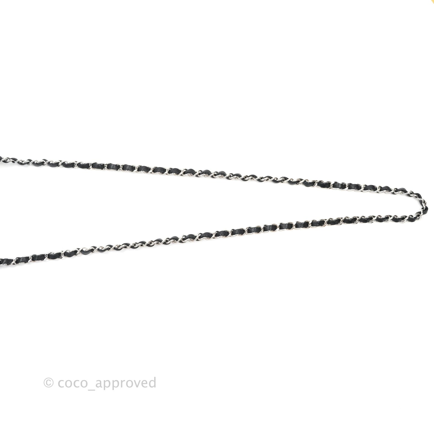 Chanel Quilted Mini Rectangular Black Lambskin Silver Hardware