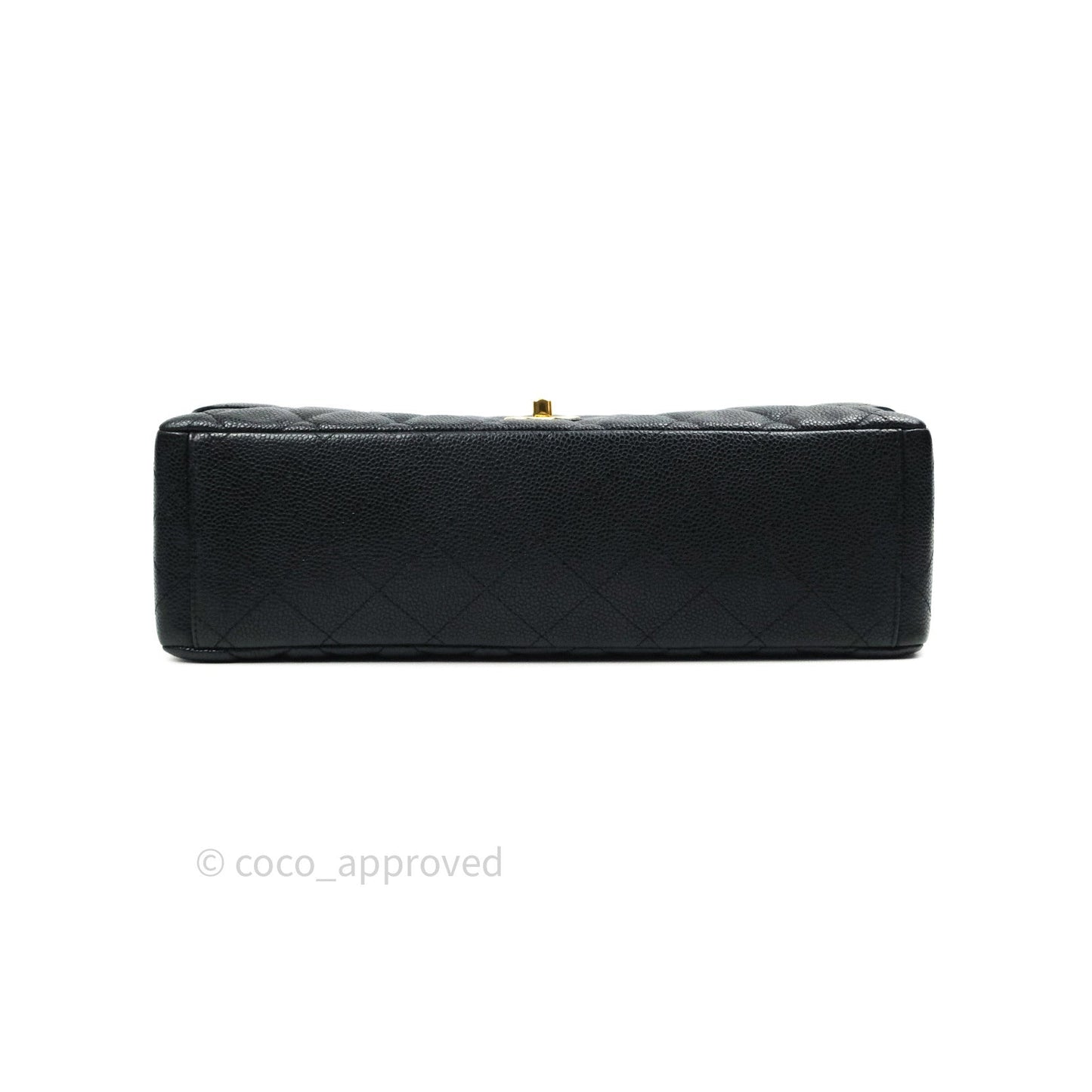 Chanel Classic Maxi Single Flap Quilted Black Caviar Gold Hardware