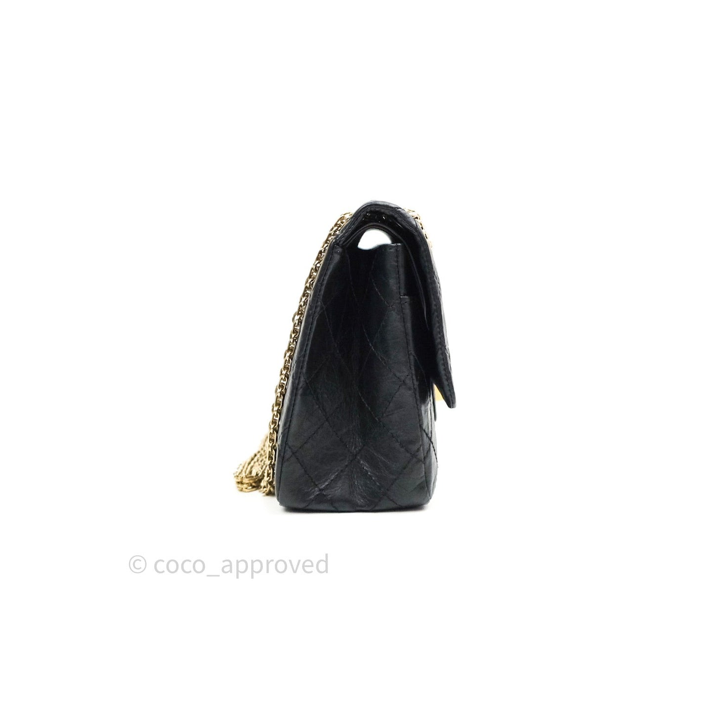 Chanel Reissue Quilted Aged Calfskin Black Gold Hardware 226
