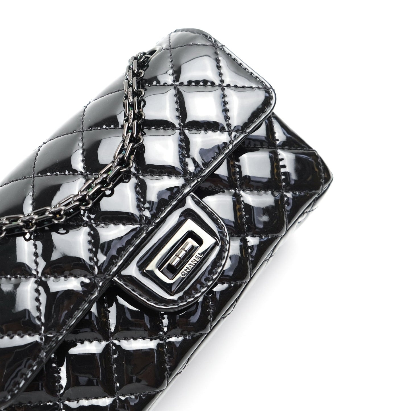Chanel Mini Reissue 224 So Black Patent Black Hardware