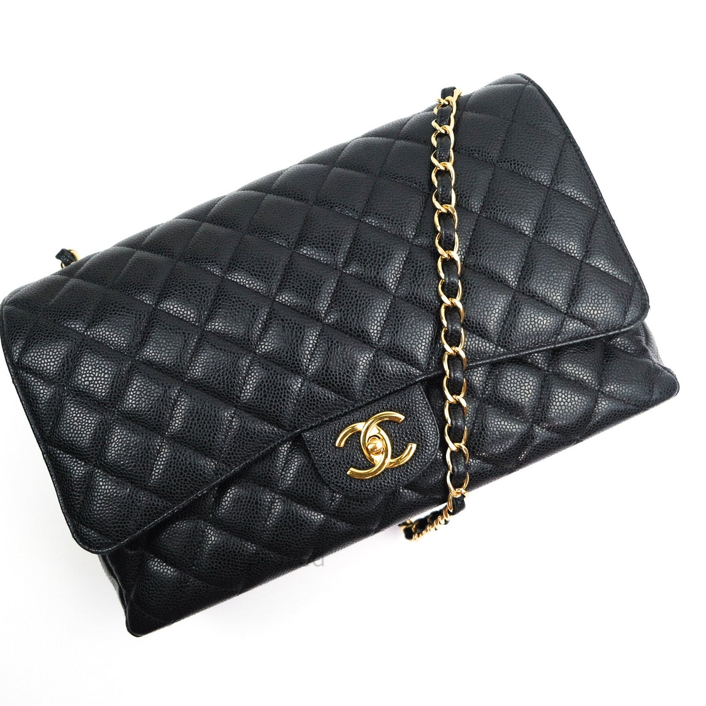 Chanel Classic Double Flap Maxi Black Caviar Gold Hardware