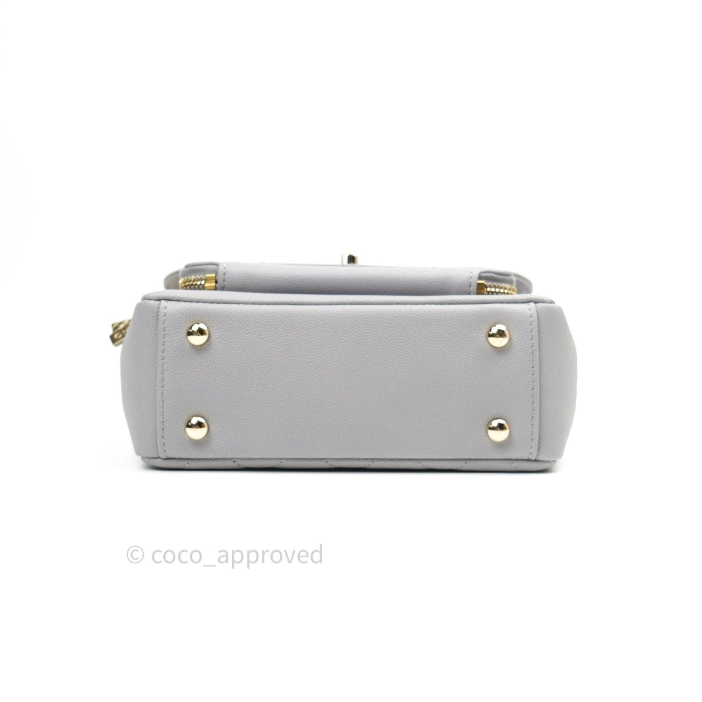 Chanel Quilted Small Business Affinity Flap Grey Caviar Light Gold Hardware