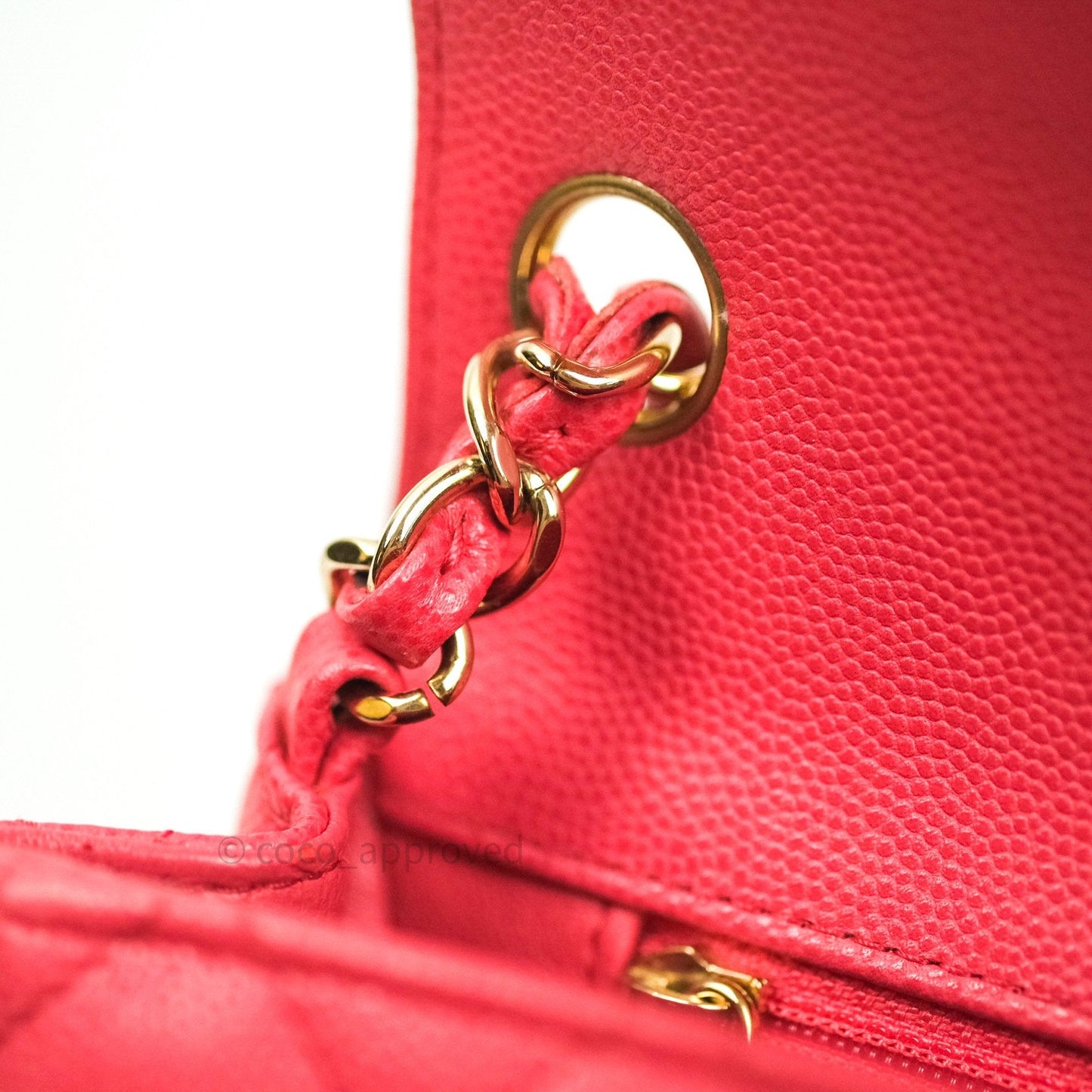 Chanel Mini Square Pink Caviar Gold Hardware 17C