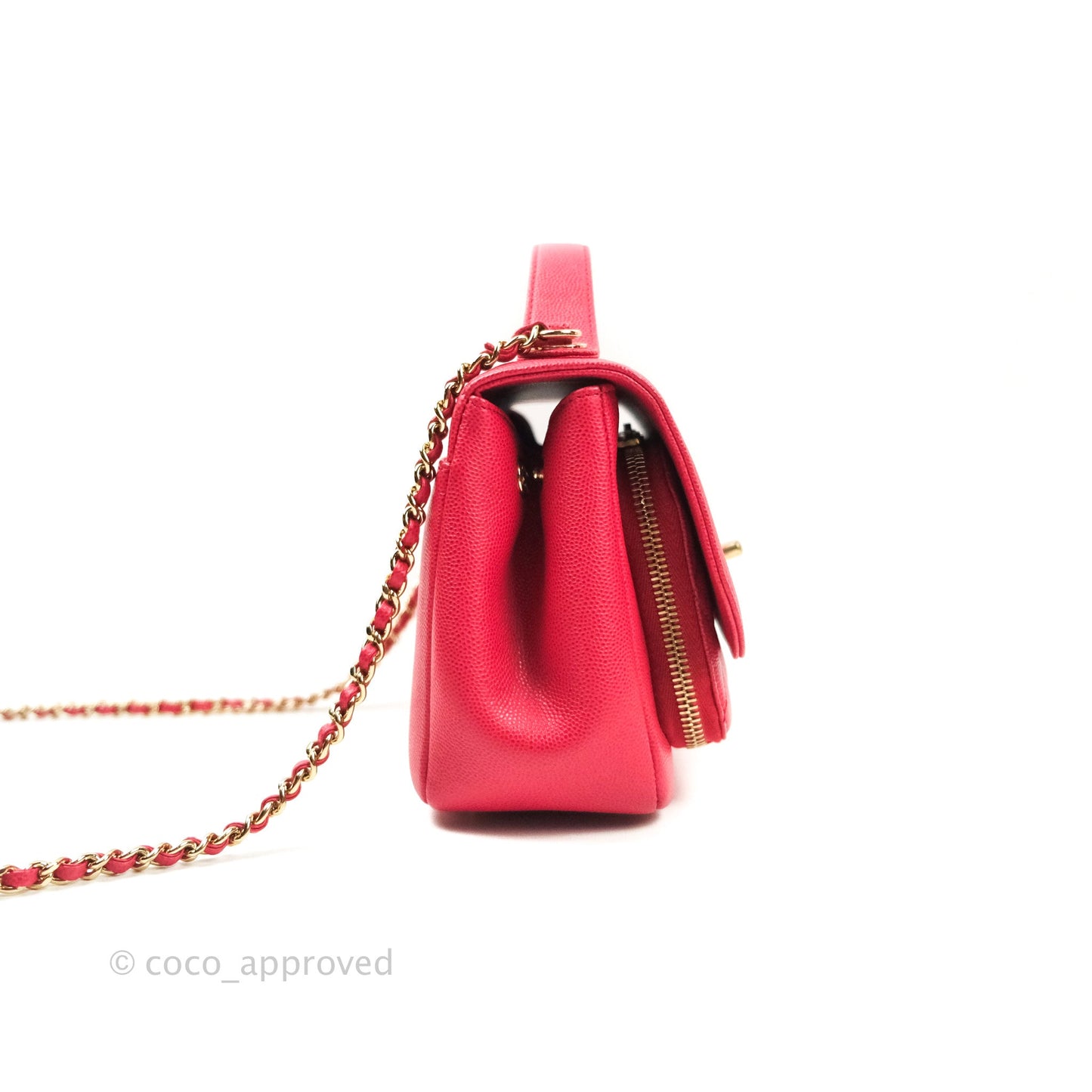 Chanel Quilted Small Business Affinity Flap Rosy Red Caviar Gold Hardware