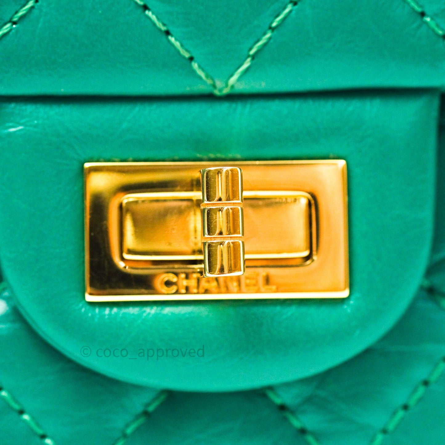 Chanel Mini Reissue 224 Green Aged Calfskin Gold Hardware