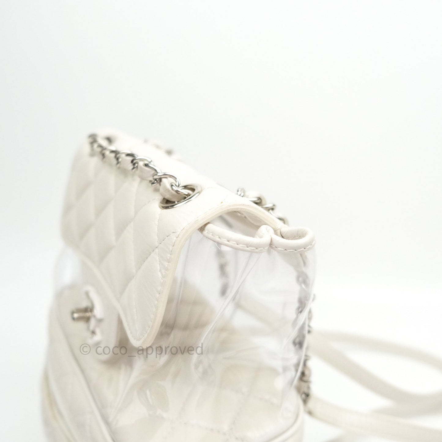 Chanel Crumpled Calfskin PVC Quilted Backpack White