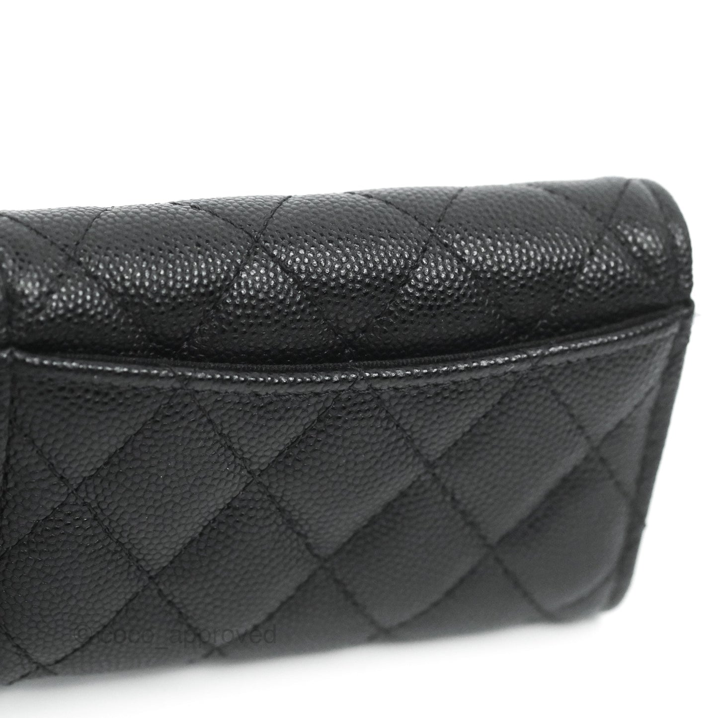 Chanel Quilted Classic 4 Key Holder Wallet Black Caviar Silver Hardware