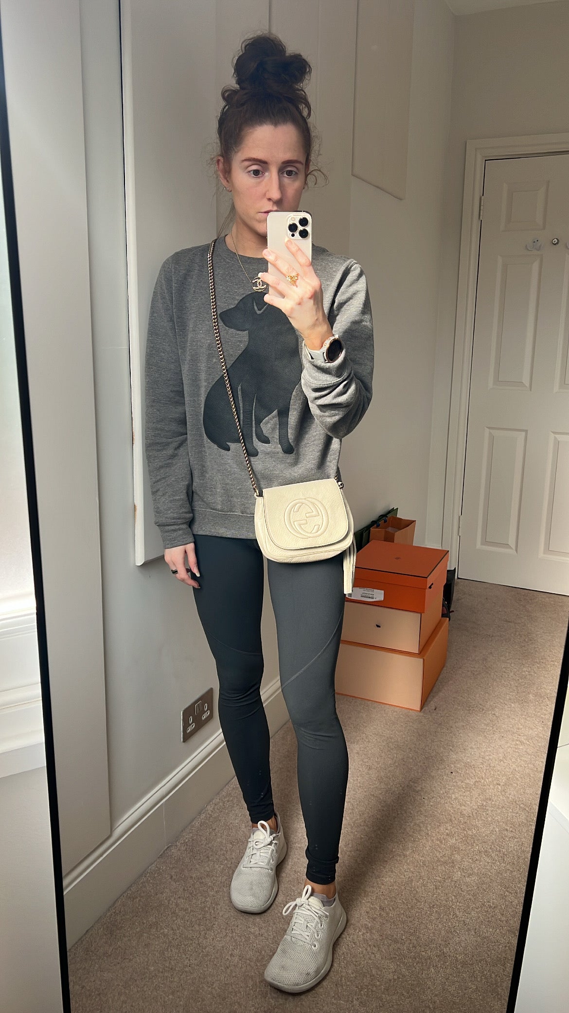 Luxury Gucci White Mini Soho Chain Crossbody Flap Bag