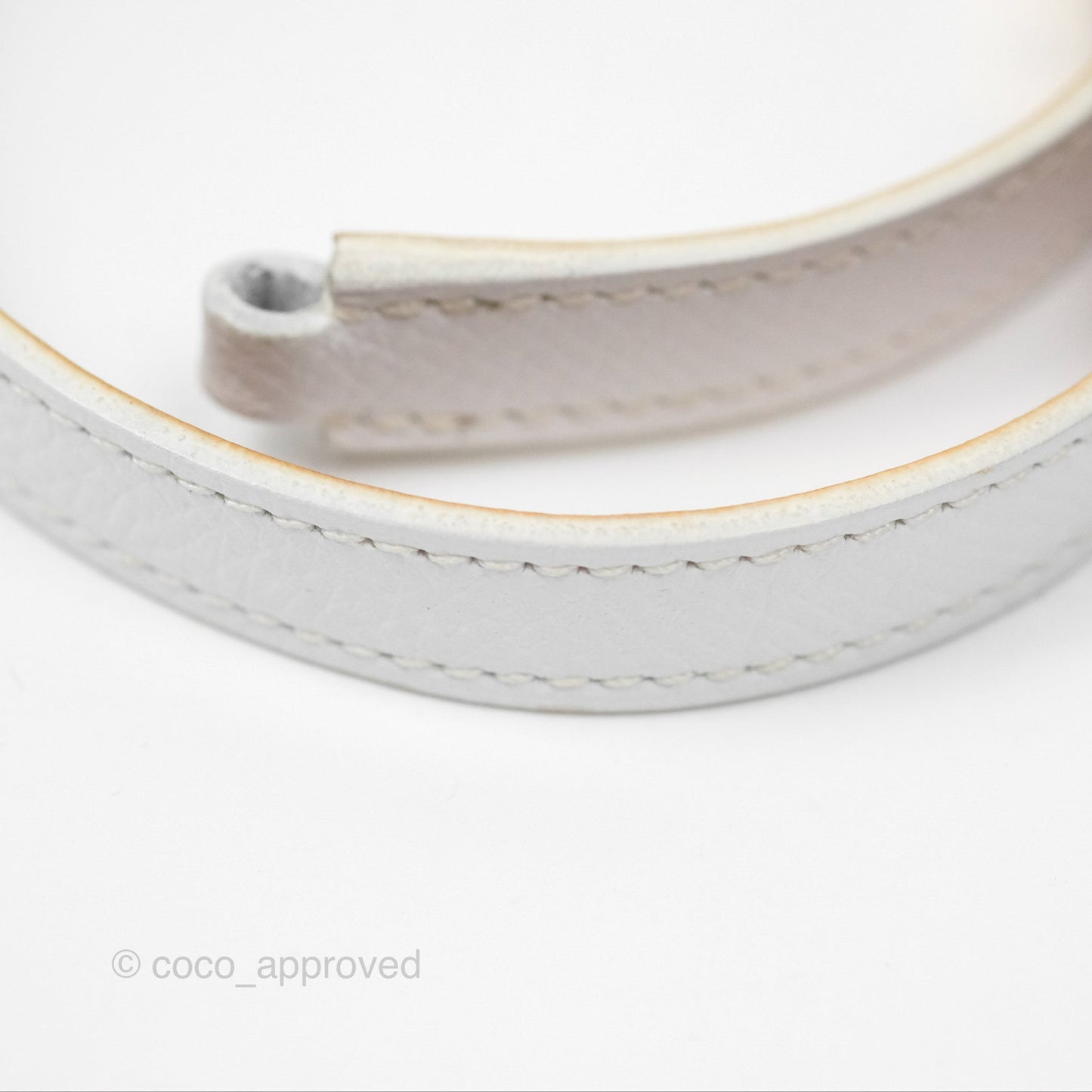 Hermès Rivale Double Tour Bracelet White Epsom Gold Hardware