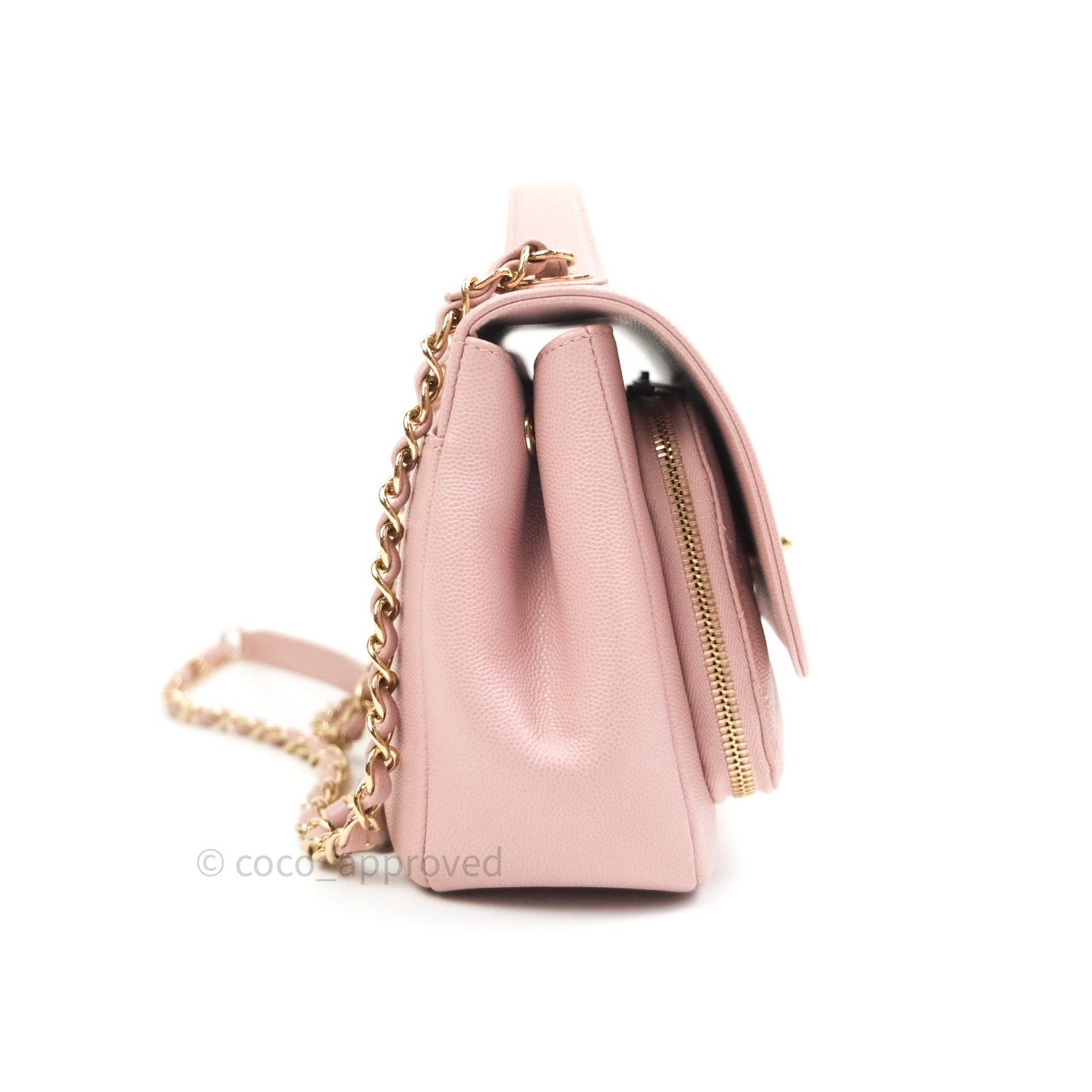 Chanel Quilted Medium Business Affinity Flap Light Pink Light Gold Hardware
