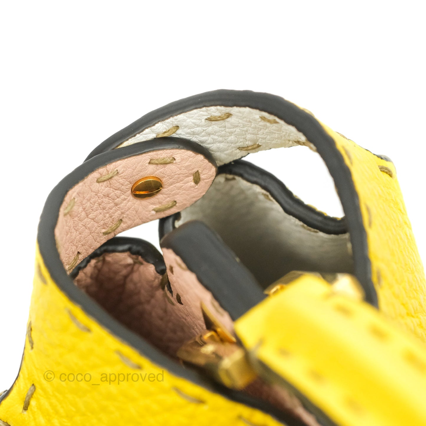 Fendi Small Peekaboo Iseeu Yellow Grained Leather Gold Hardware