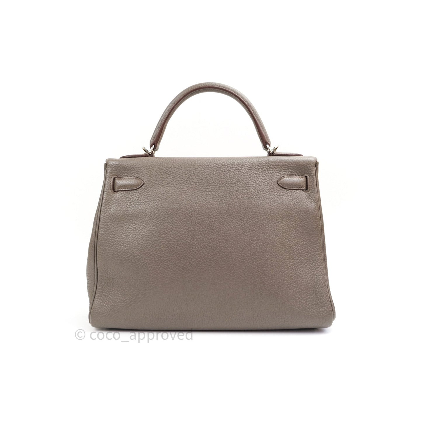 Hermès Taurillon Clemence Kelly Retourne 32 Etain Palladium Hardware