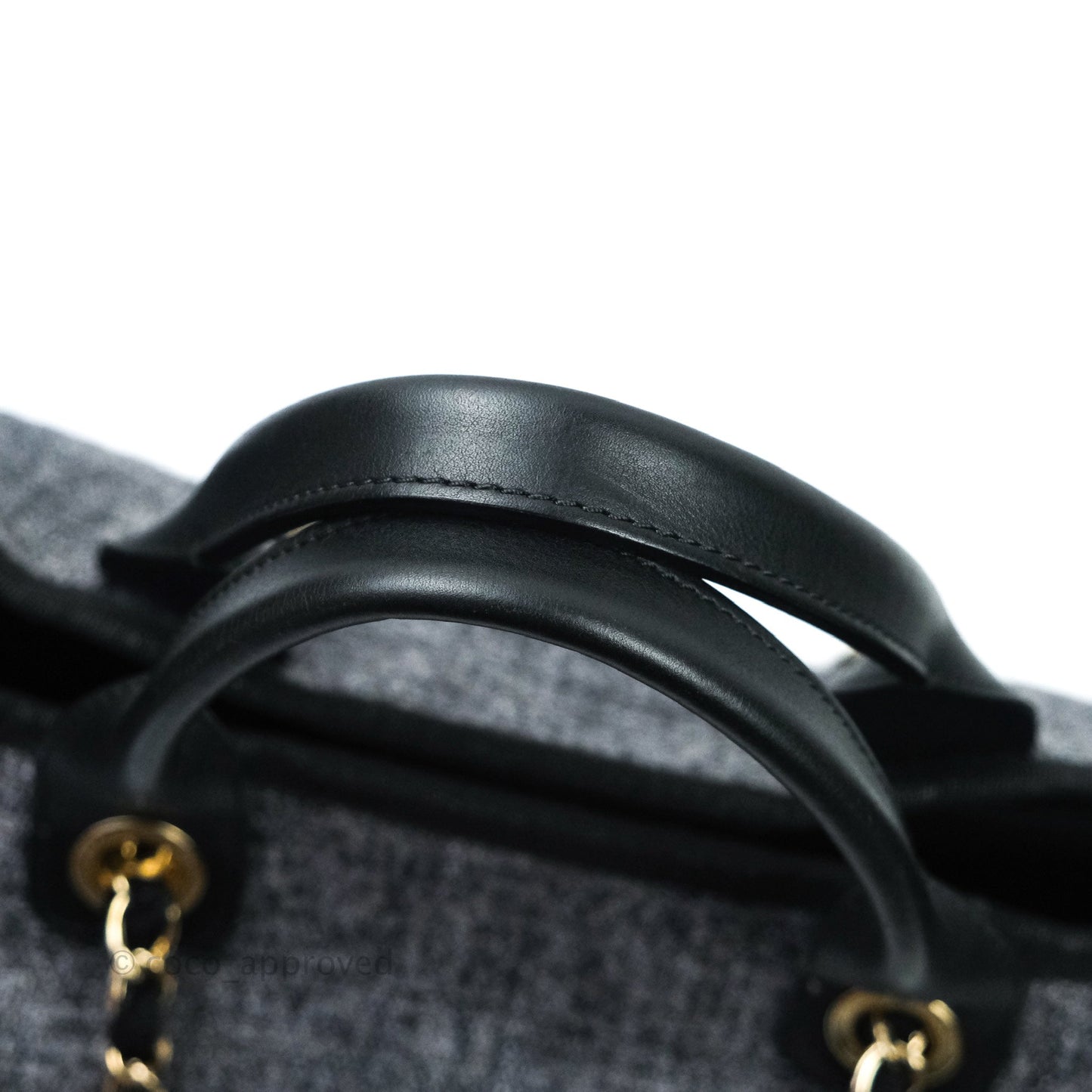 Chanel Large Deauville Charcoal Grey Canvas