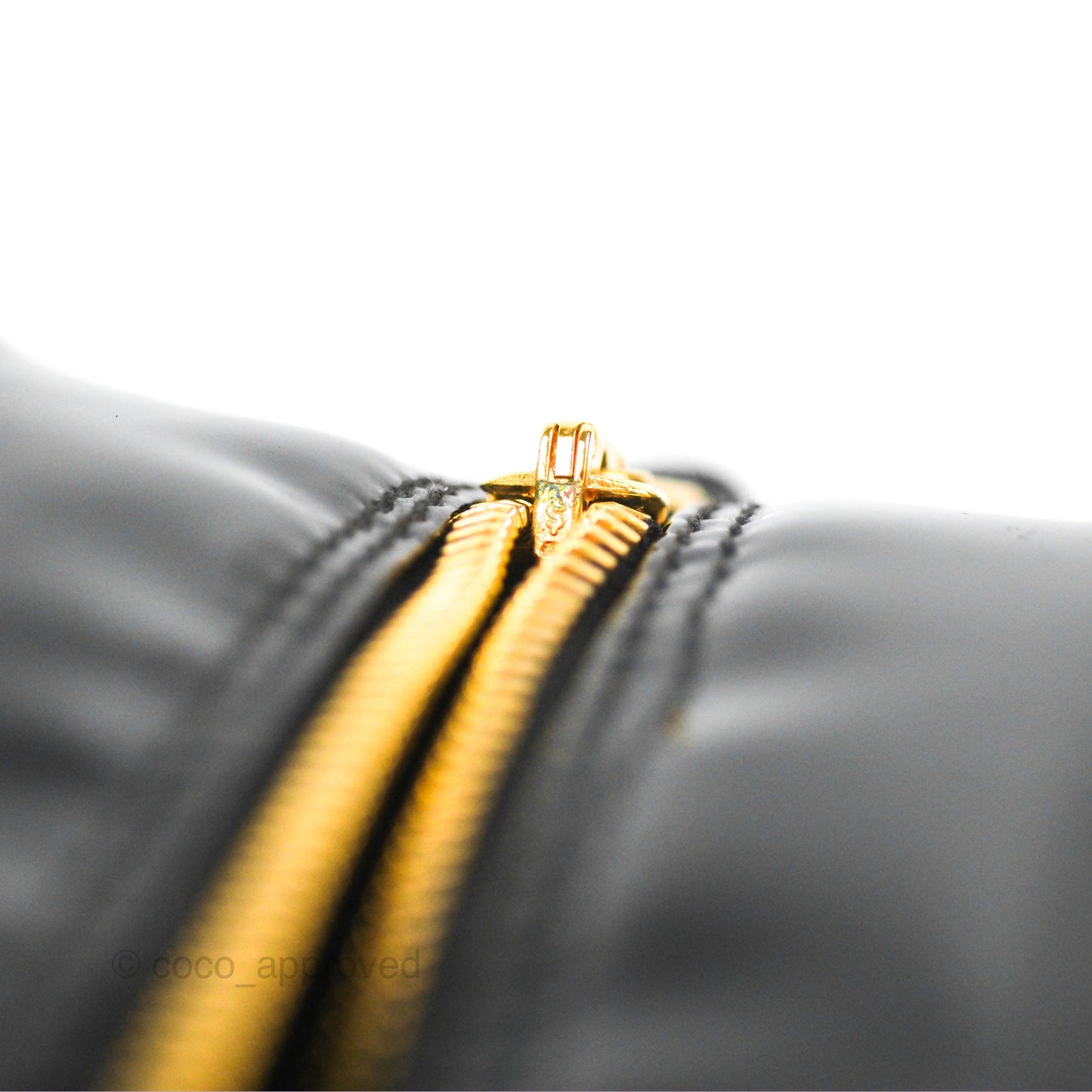 Chanel Vintage Coco Black Leather Patent Make Up Pouch