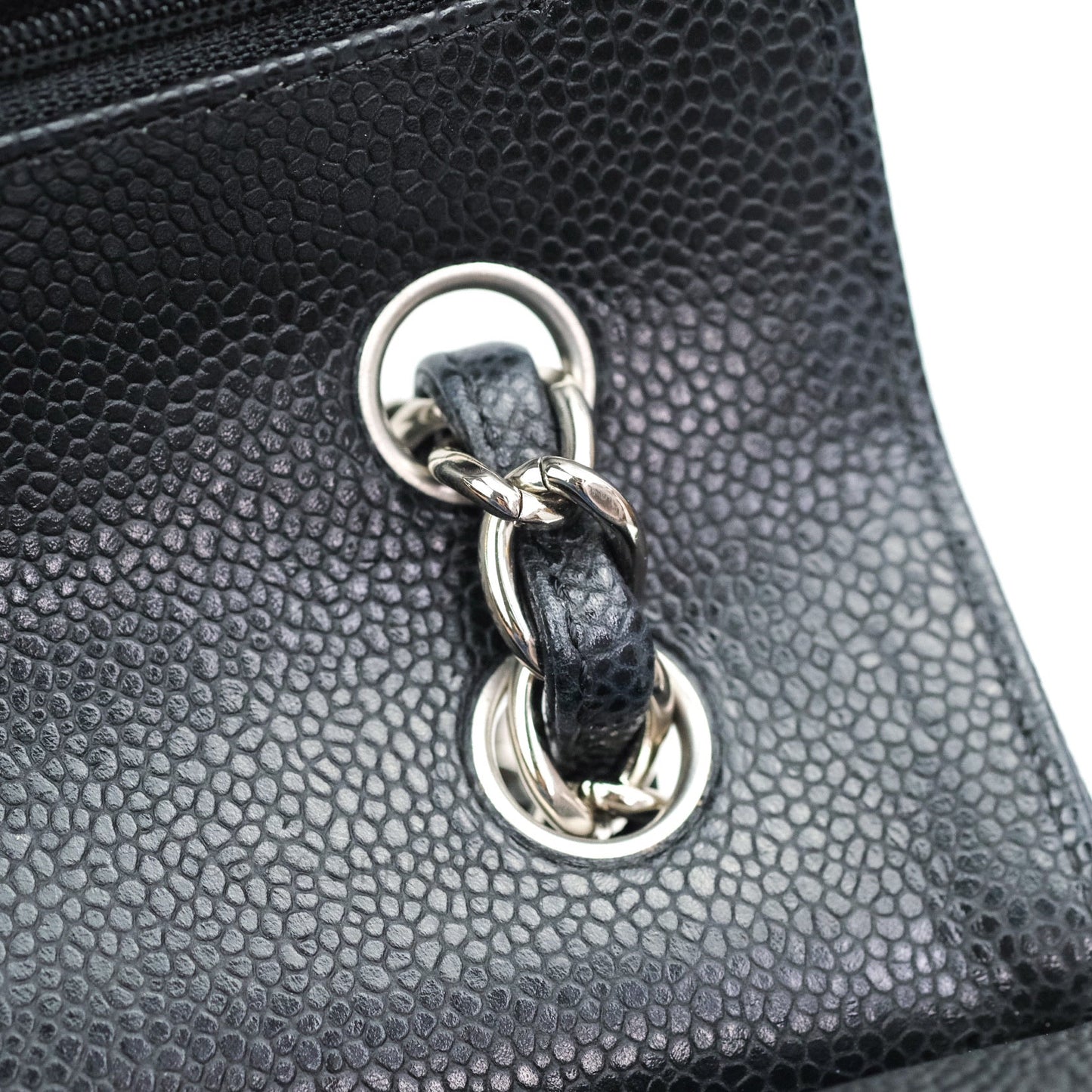 Chanel Caviar Quilted Jumbo Double Flap Black Silver Hardware