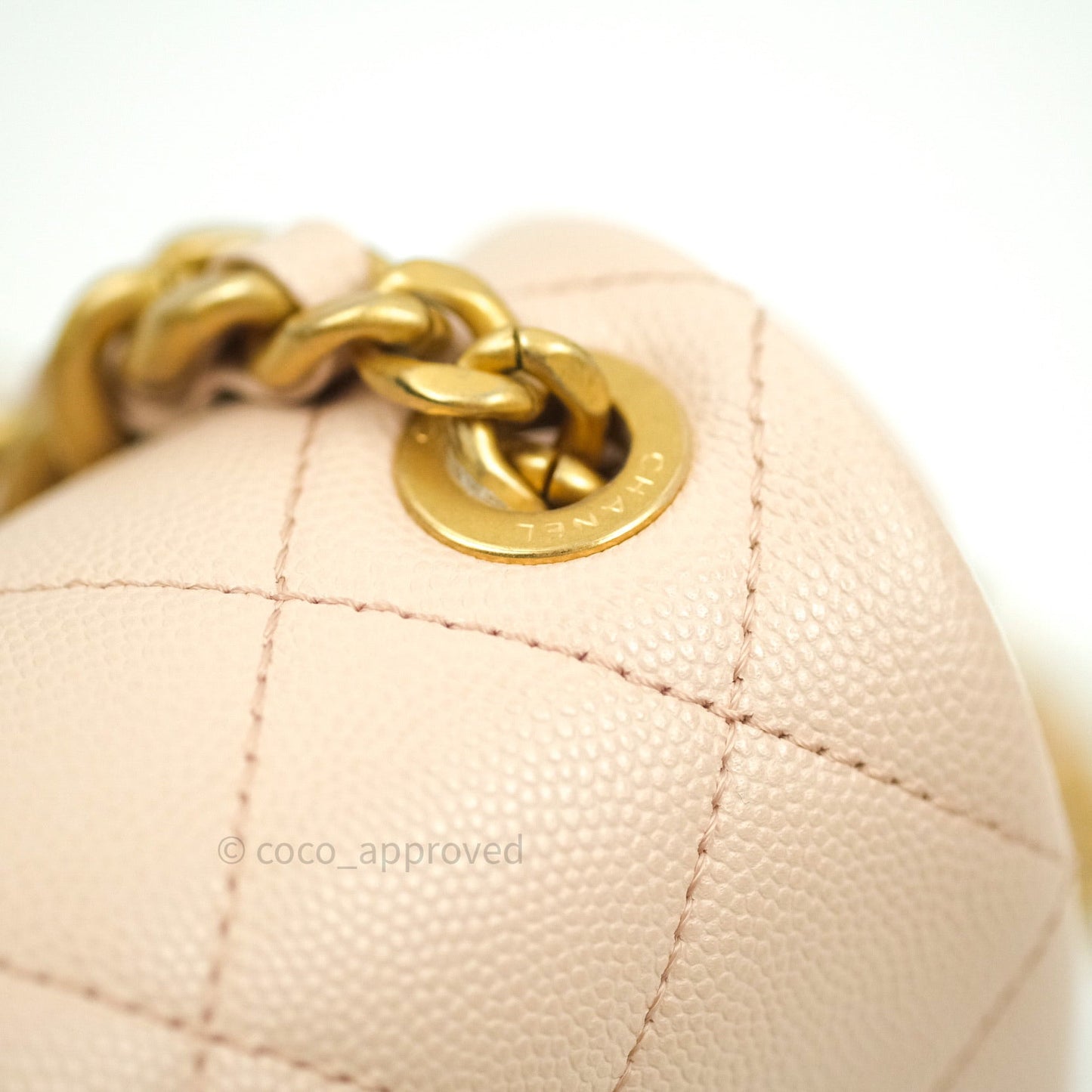 Chanel 2 Way Shoulder Bag Rose Pink Caviar Gold Hardware