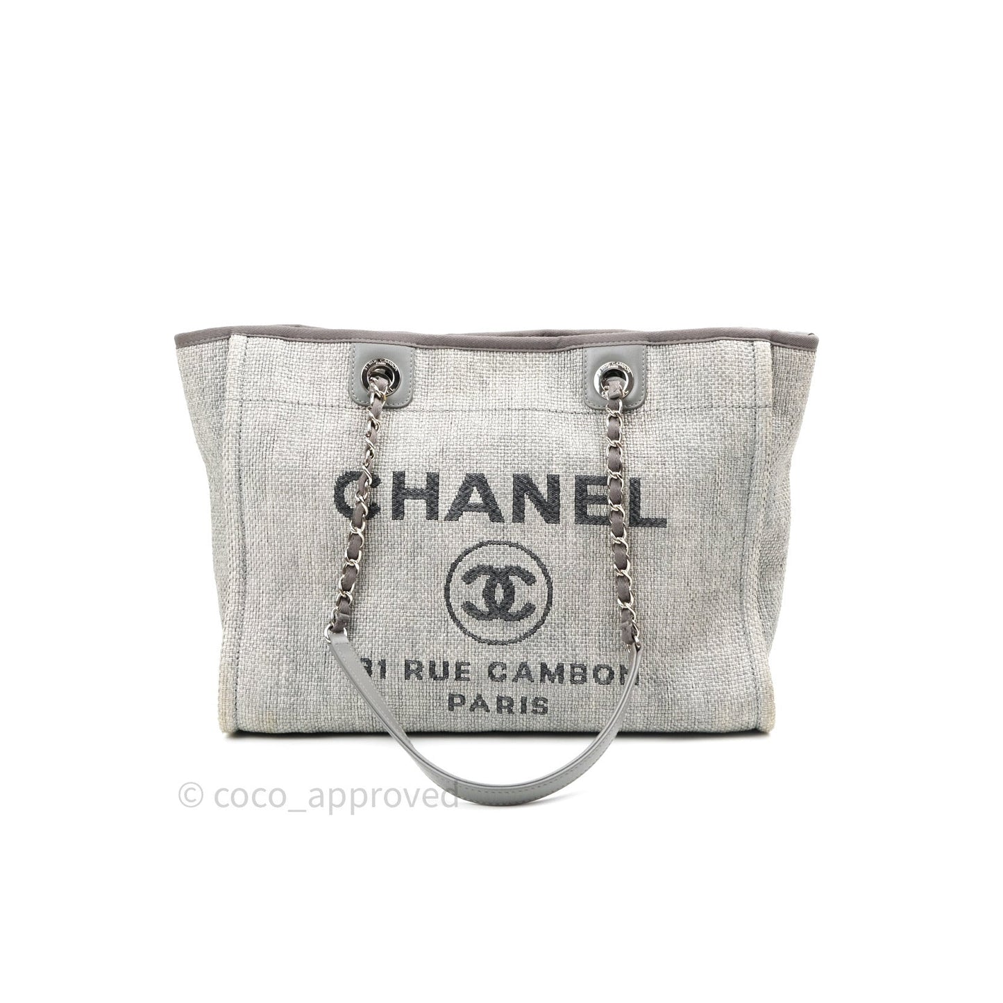 Chanel Canvas Deauville Medium Tote Grey