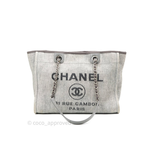 Chanel Canvas Deauville Medium Tote Grey