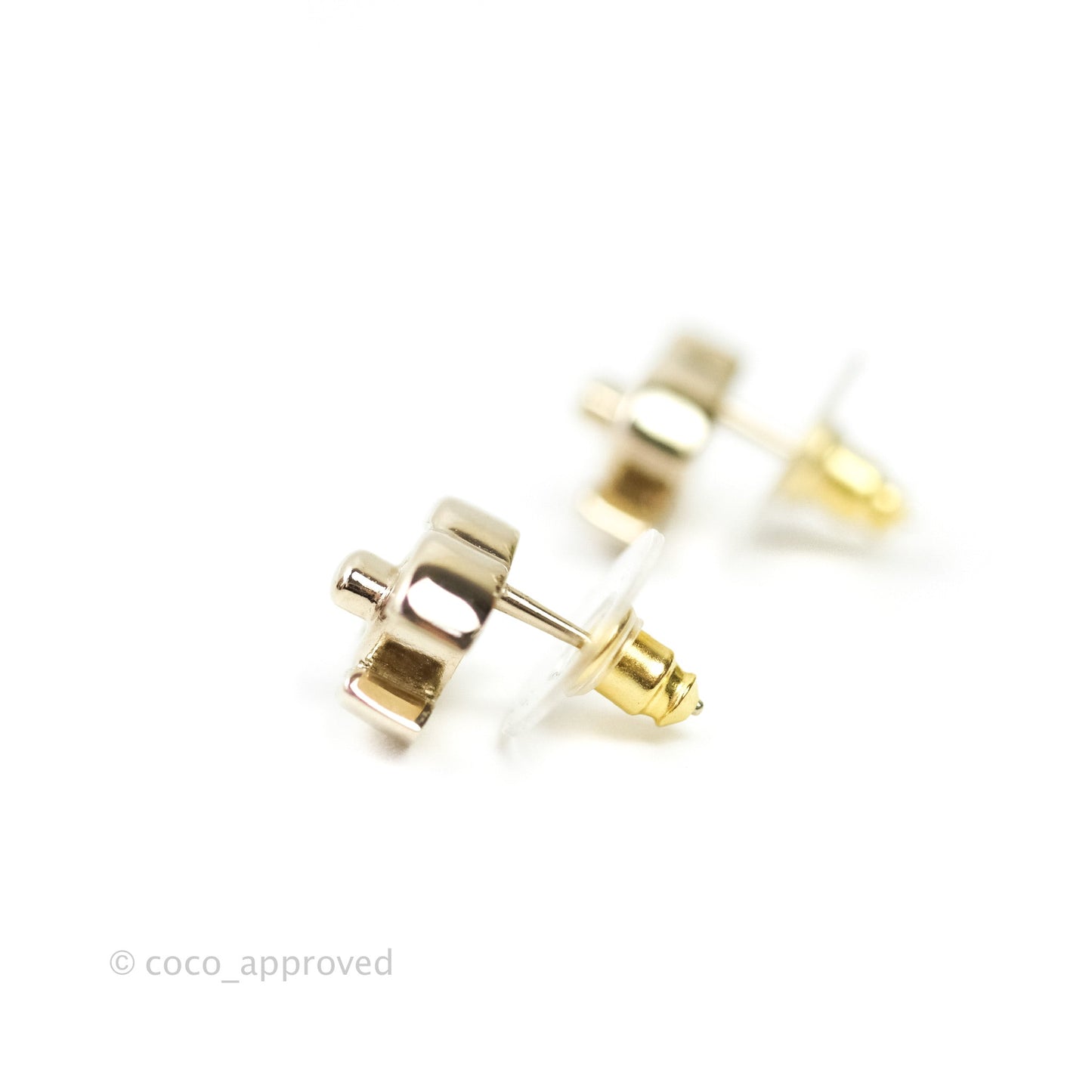 Chanel CC Earrings Gold Tone Turn Lock 21S