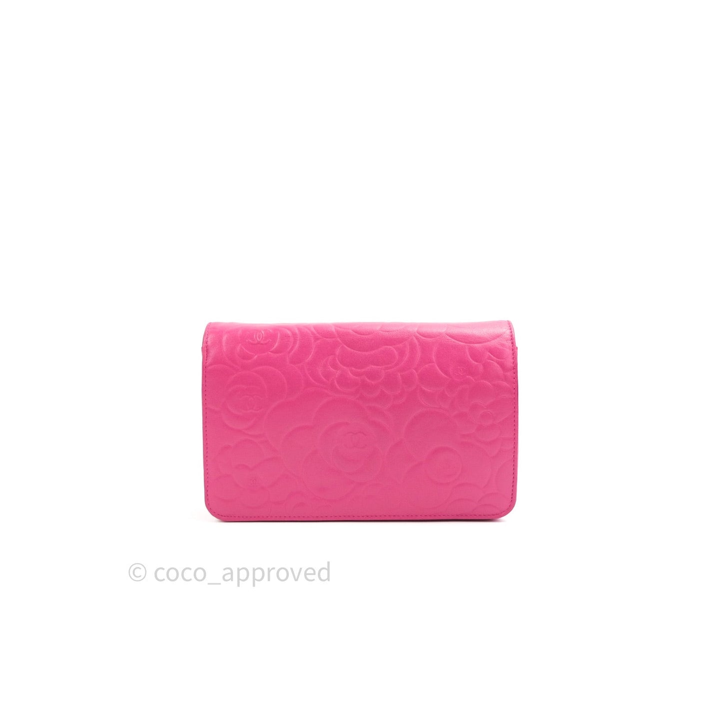 Chanel Camellia Wallet on Chain WOC Pink Lambskin Gold Hardware