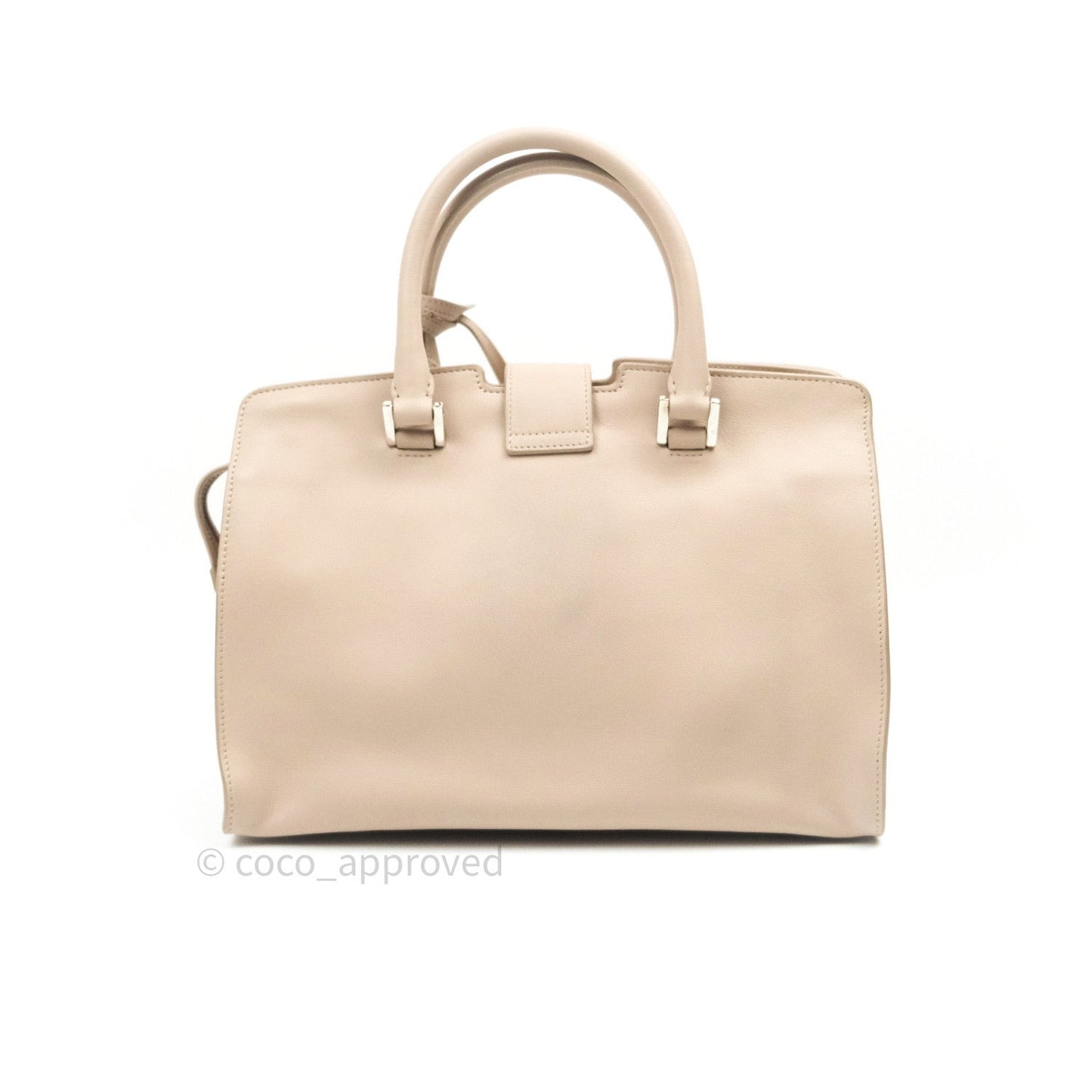 Saint Laurent Calfskin Monogram Baby Cabas Pale Pink Silver Hardware