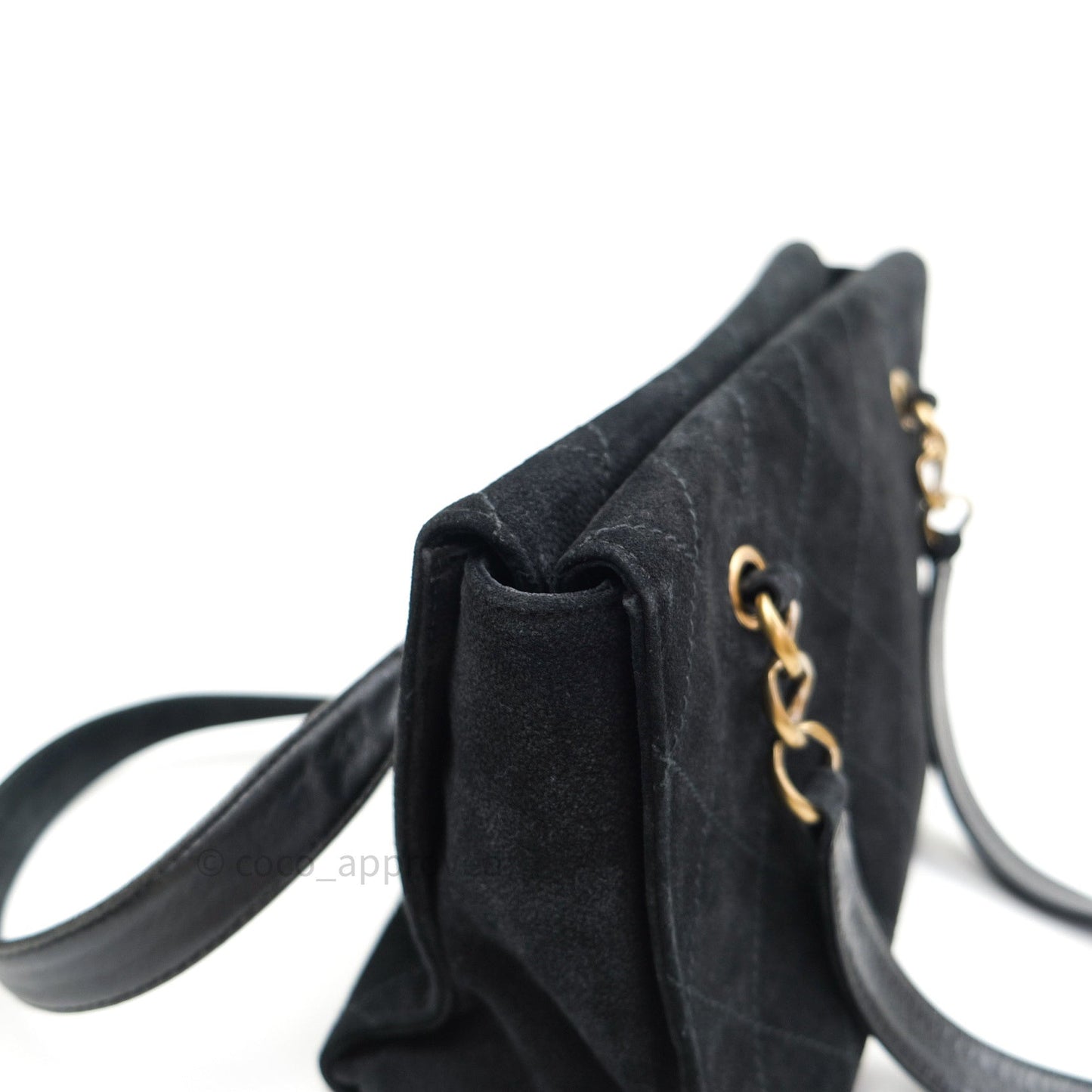 Chanel Vintage Tote Bag Black Gold Hardware