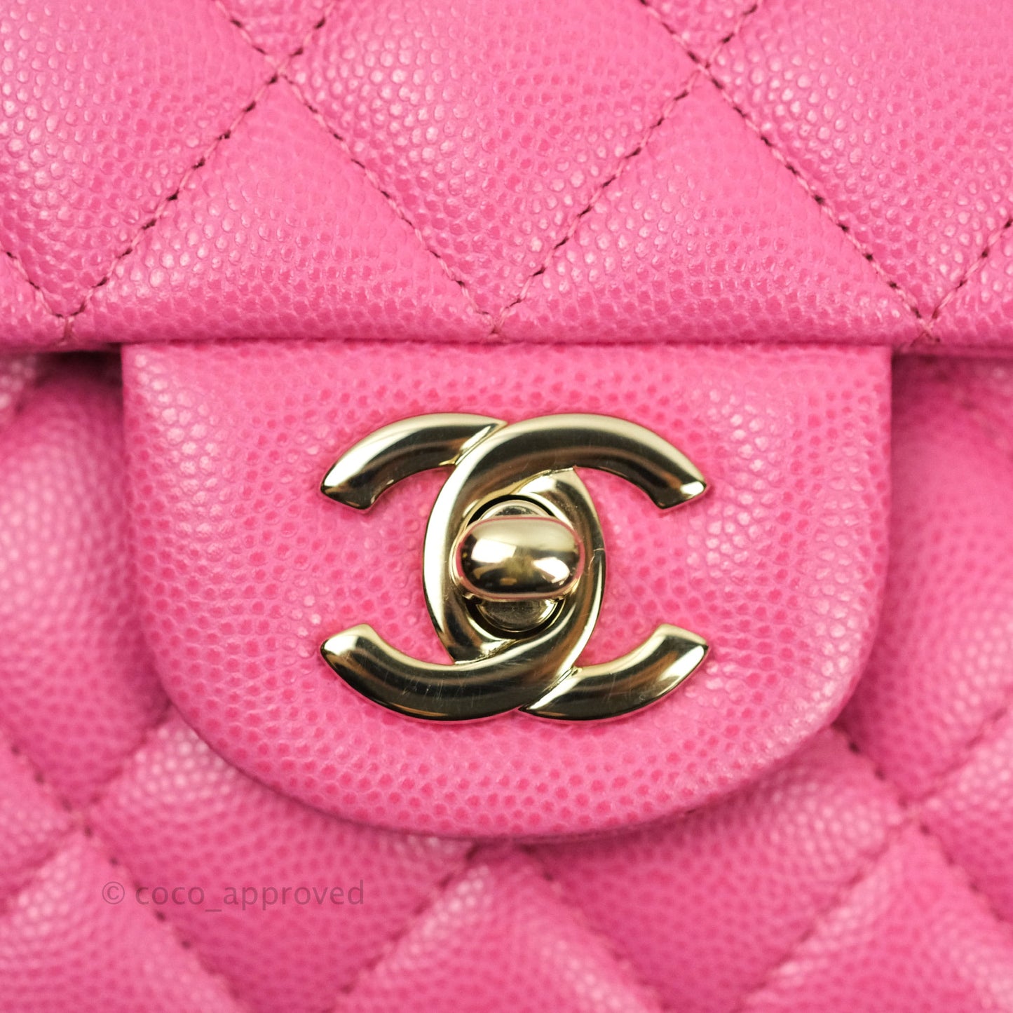 Chanel Classic M/L Medium Double Flap Bag Pink Caviar Gold Hardware 19C