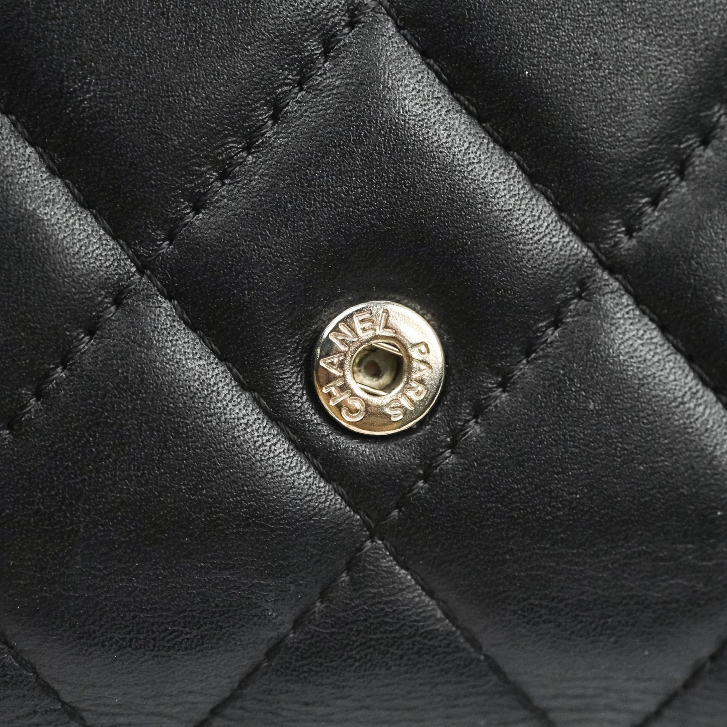 Chanel Quilted Cambon Ligne Flap Wallet Black Lambskin Patent