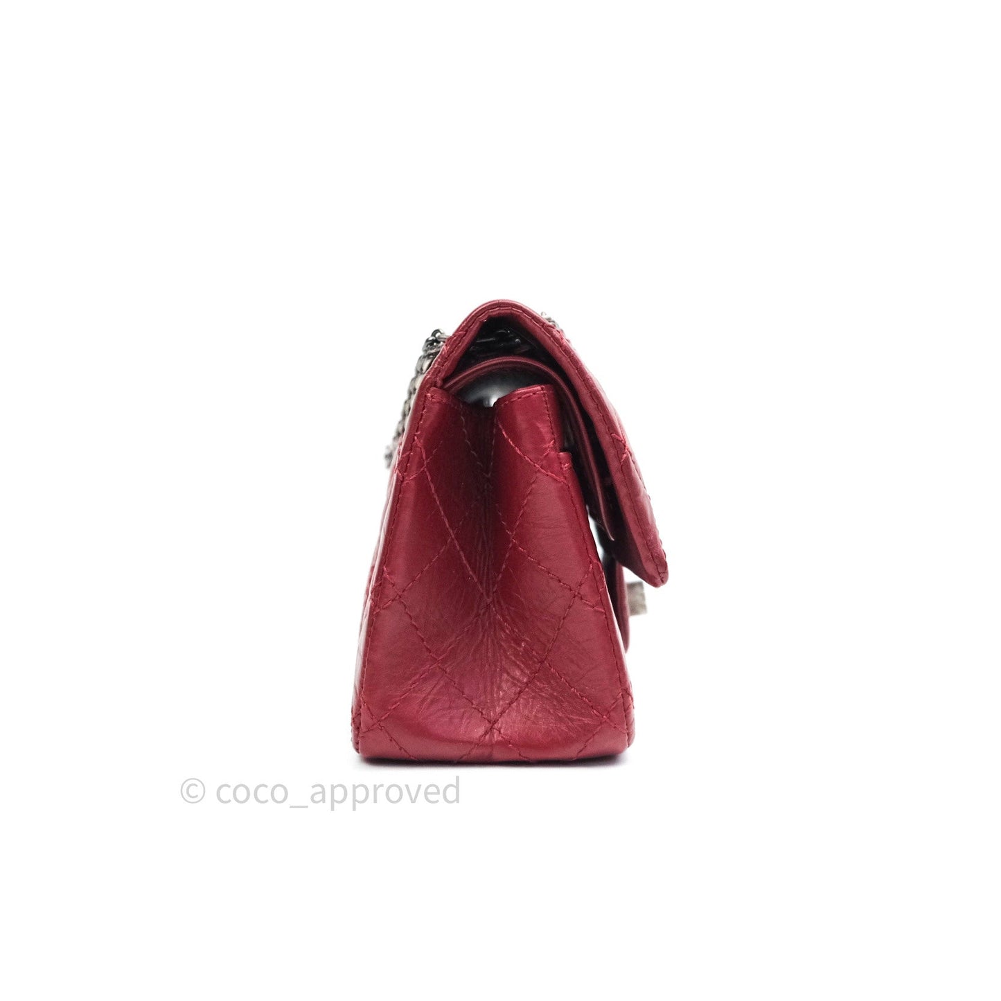 Chanel Mini Reissue 224 Dark Red Aged Calfskin Ruthenium Hardware