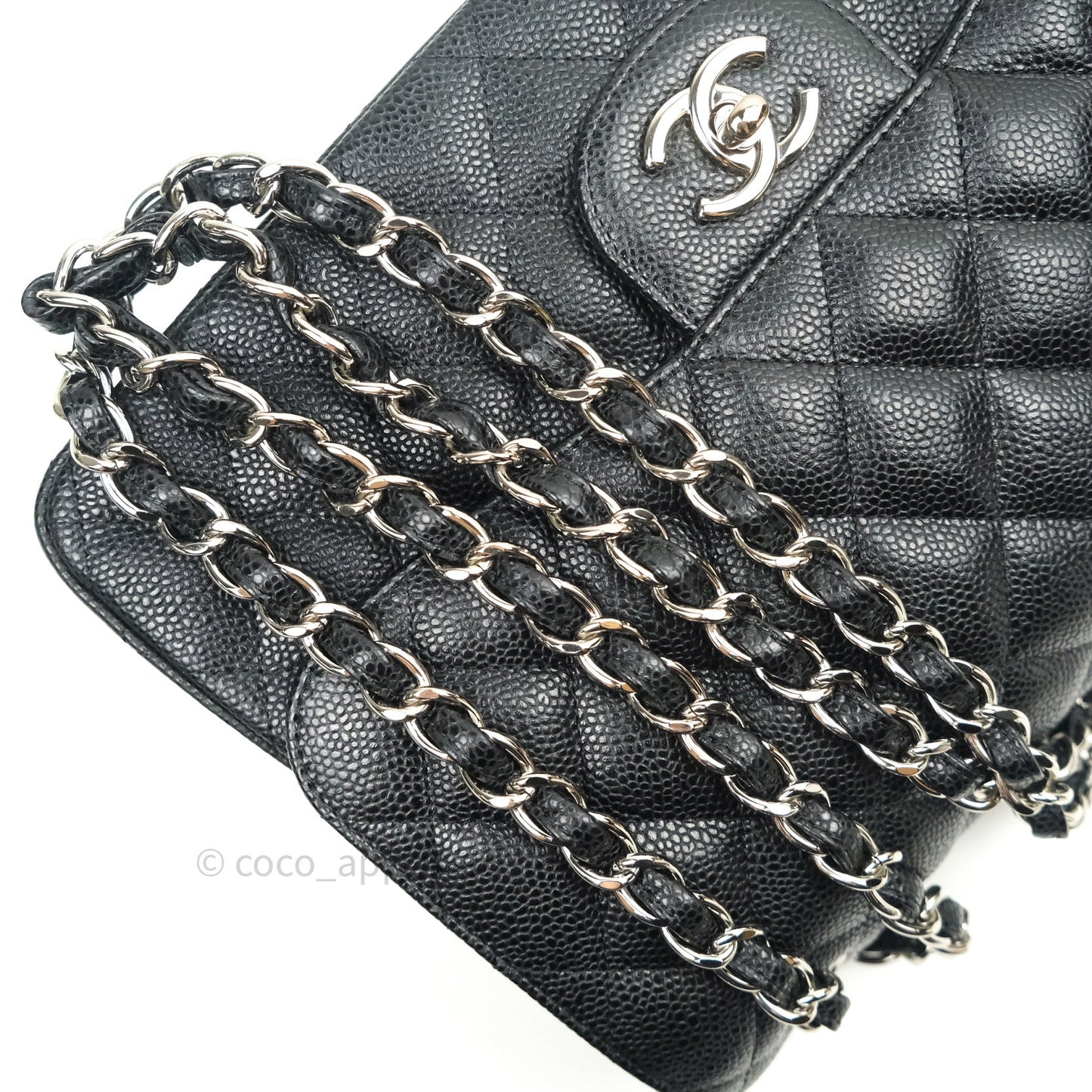Chanel Classic Jumbo Double Flap Black Caviar Silver Hardware⁣⁣