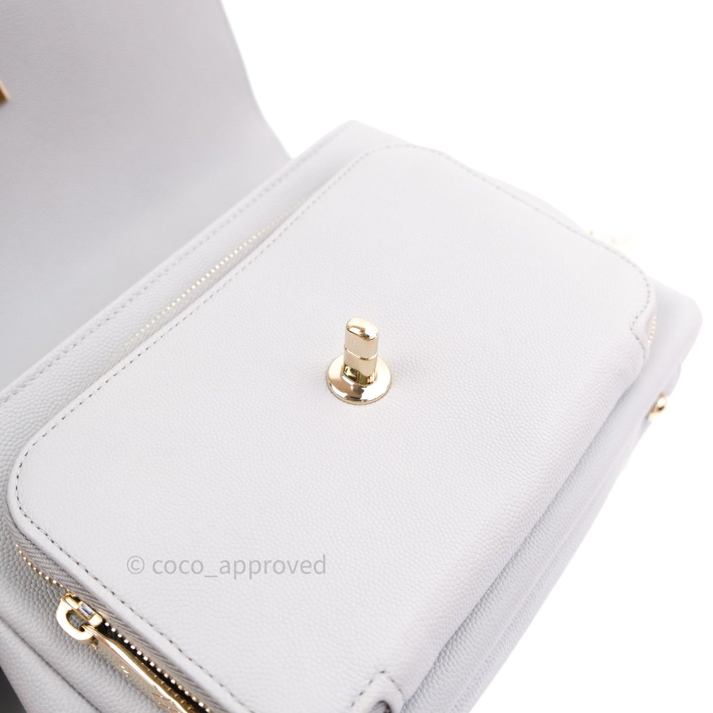 Chanel Quilted Medium Business Affinity Flap Grey Caviar Light Gold Hardware