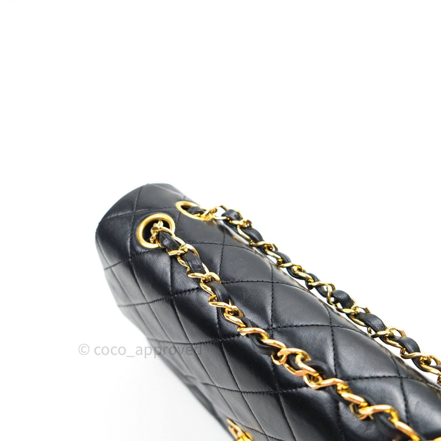 Chanel Vintage Classic Double Flap S/M Small Black Lambskin 24K Gold Hardware