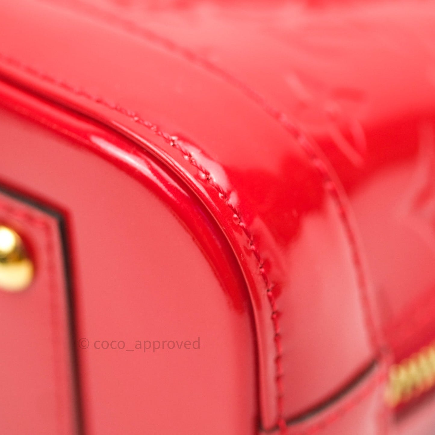 Louis Vuitton Alma BB Red Monogram Vernis Leather