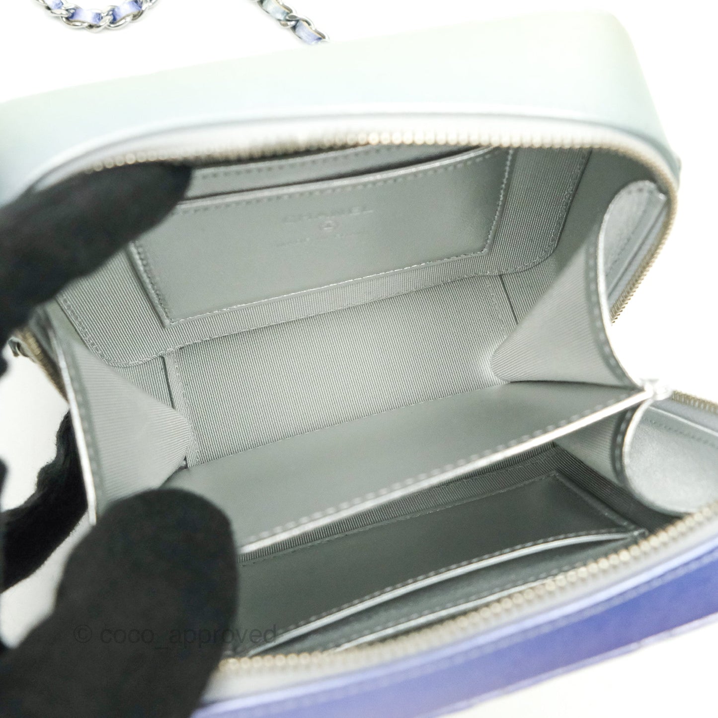 Chanel Gradient Metallic Calfskin Quilted Camera Bag Silver Hardware