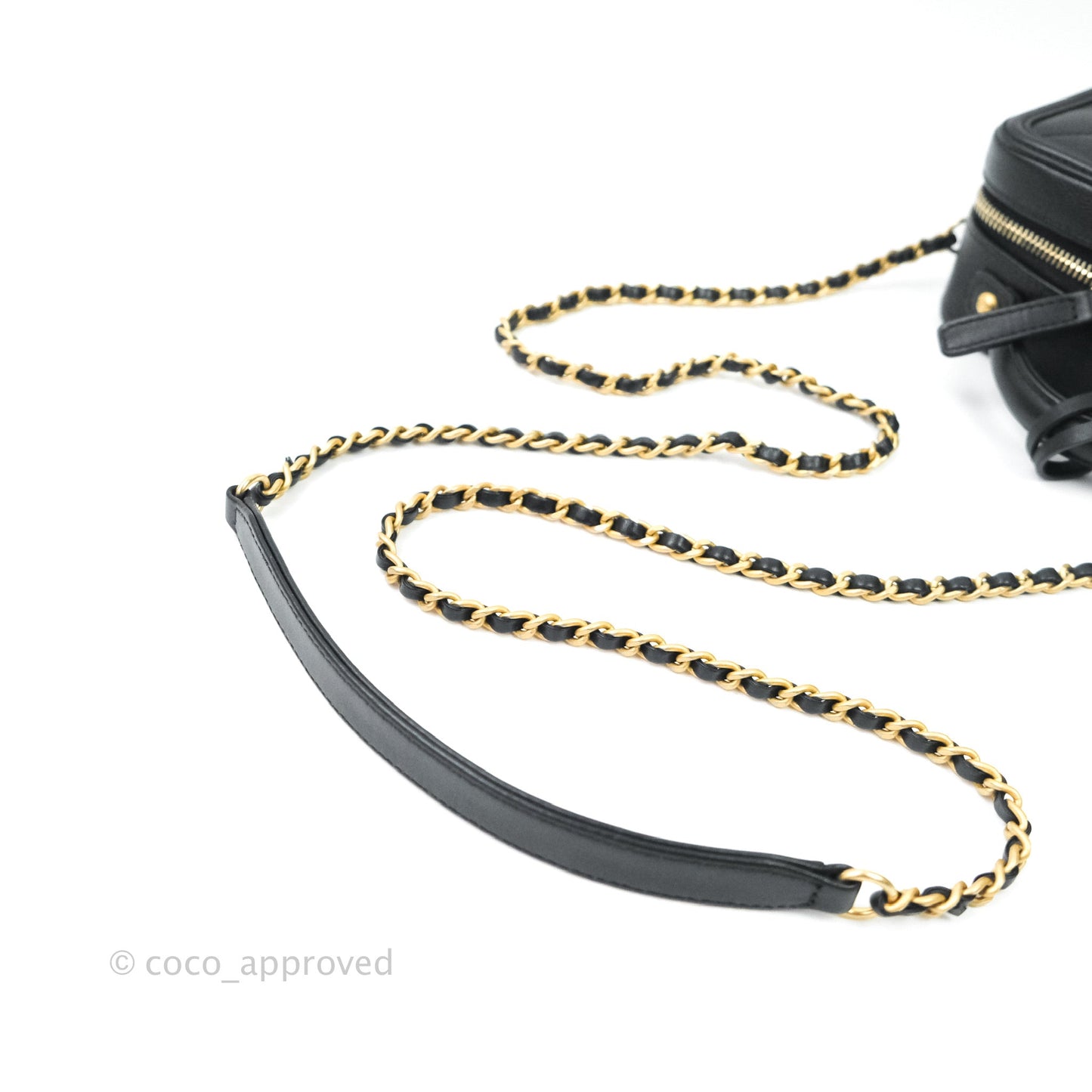 Chanel Quilted Small CC Filigree Vanity Case Black Caviar