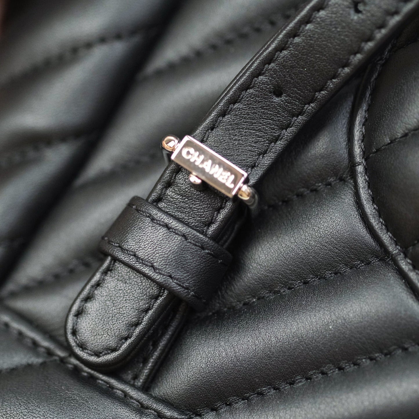 Chanel Calfskin Chevron Small Urban Spirit Backpack Black Silver Hardware