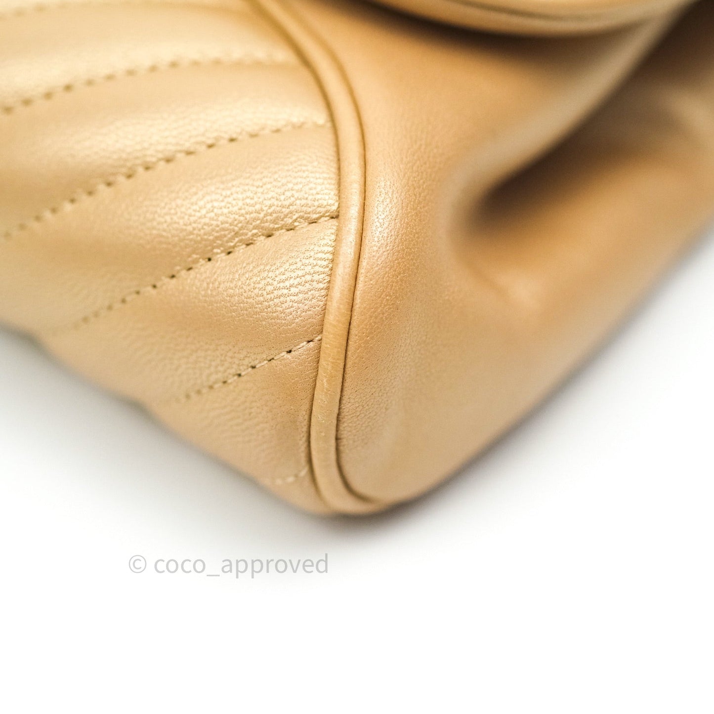 Chanel Clutch Gold Calfskin Chevron Silver Hardware