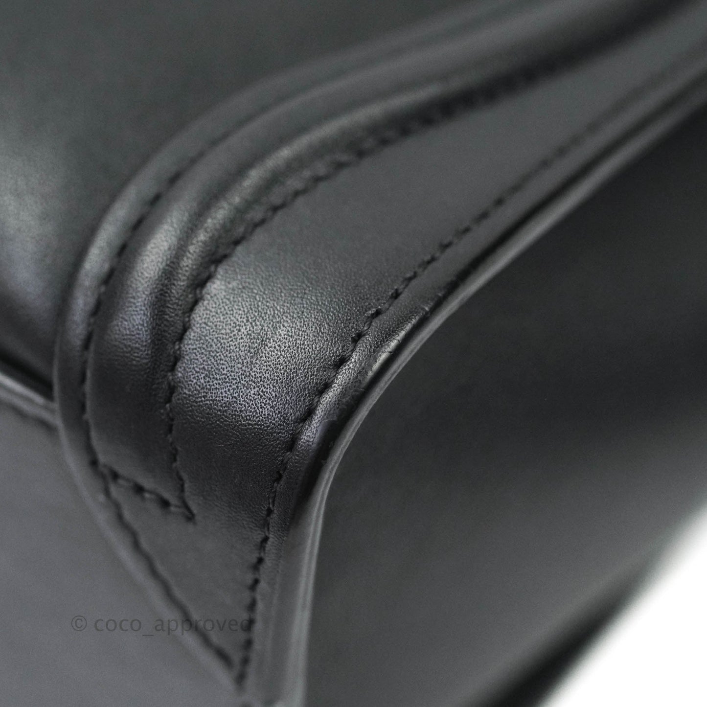 Celine Nano Luggage in Black Calfskin Antique Gold Hardware