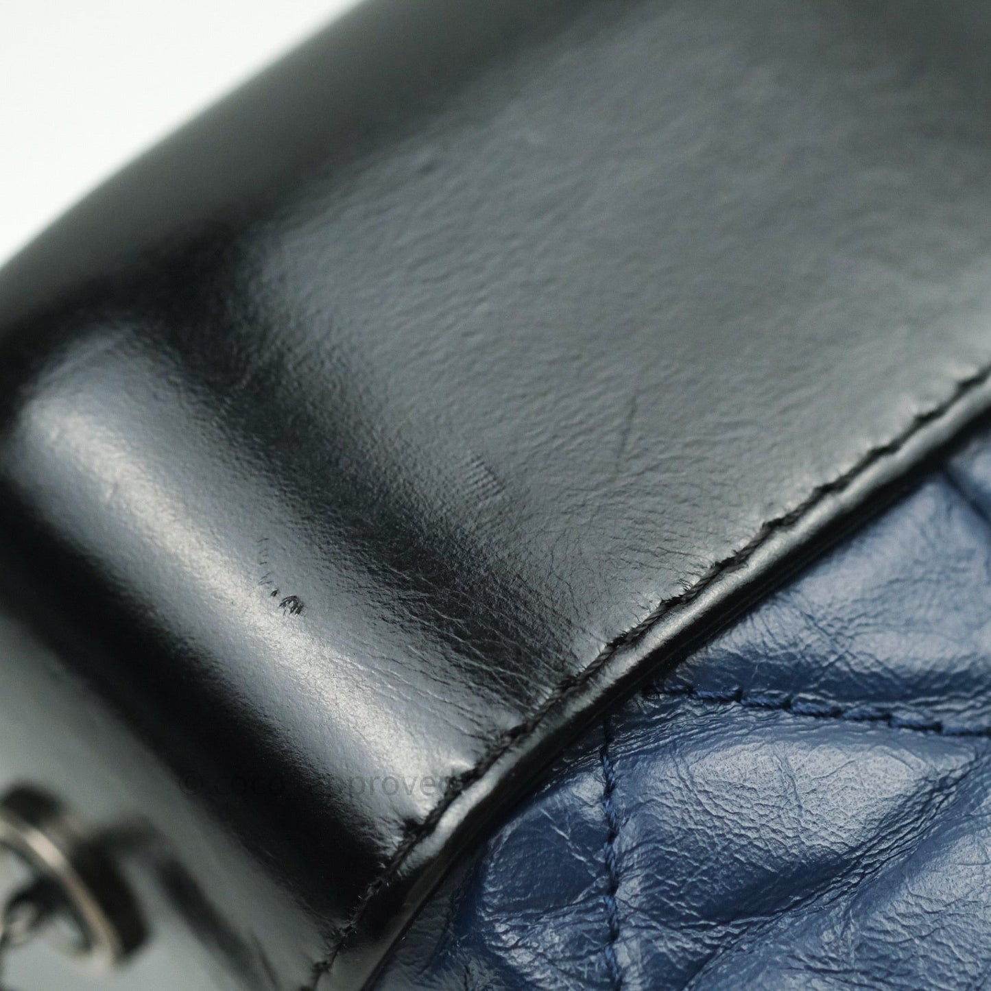 Chanel Gabrielle Backpack Black Aged Calfskin Small Navy Black