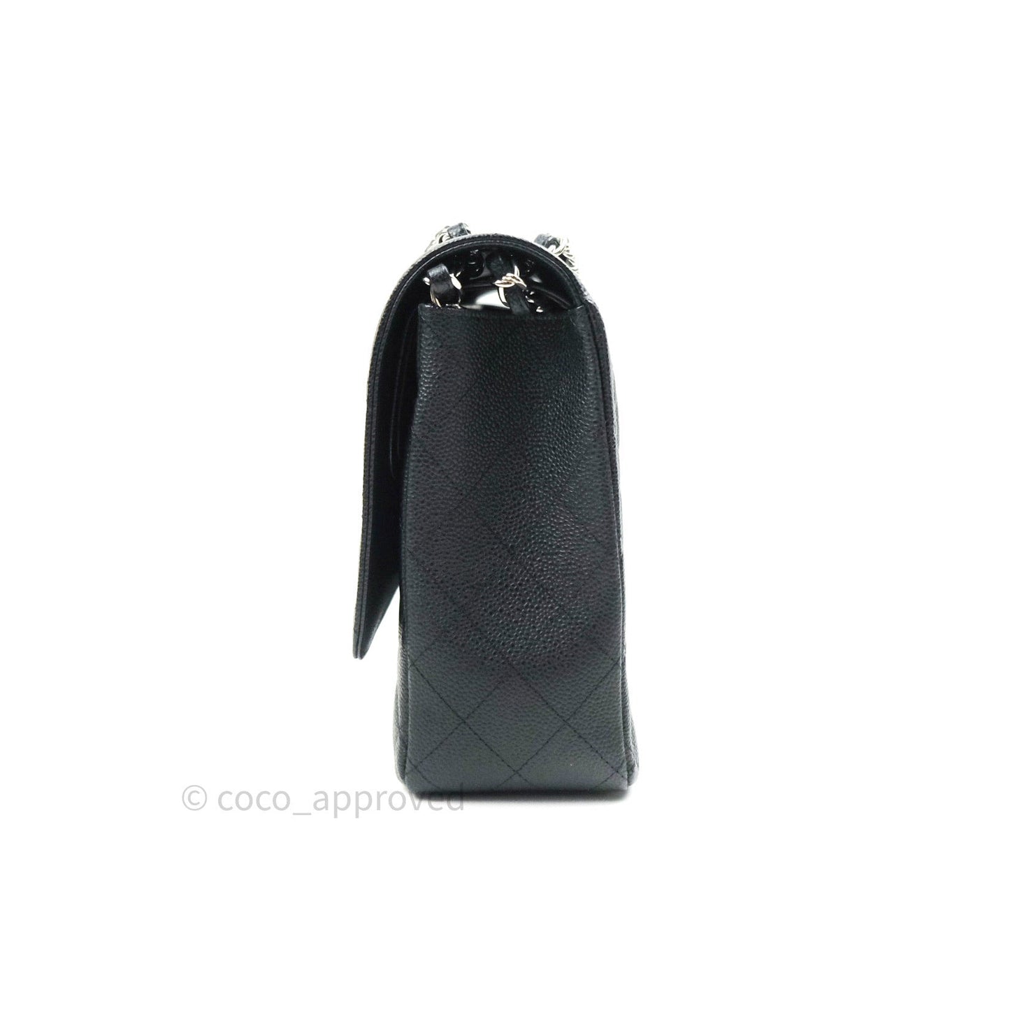 Chanel Classic Jumbo Double Flap Maxi Black Caviar Silver Hardware
