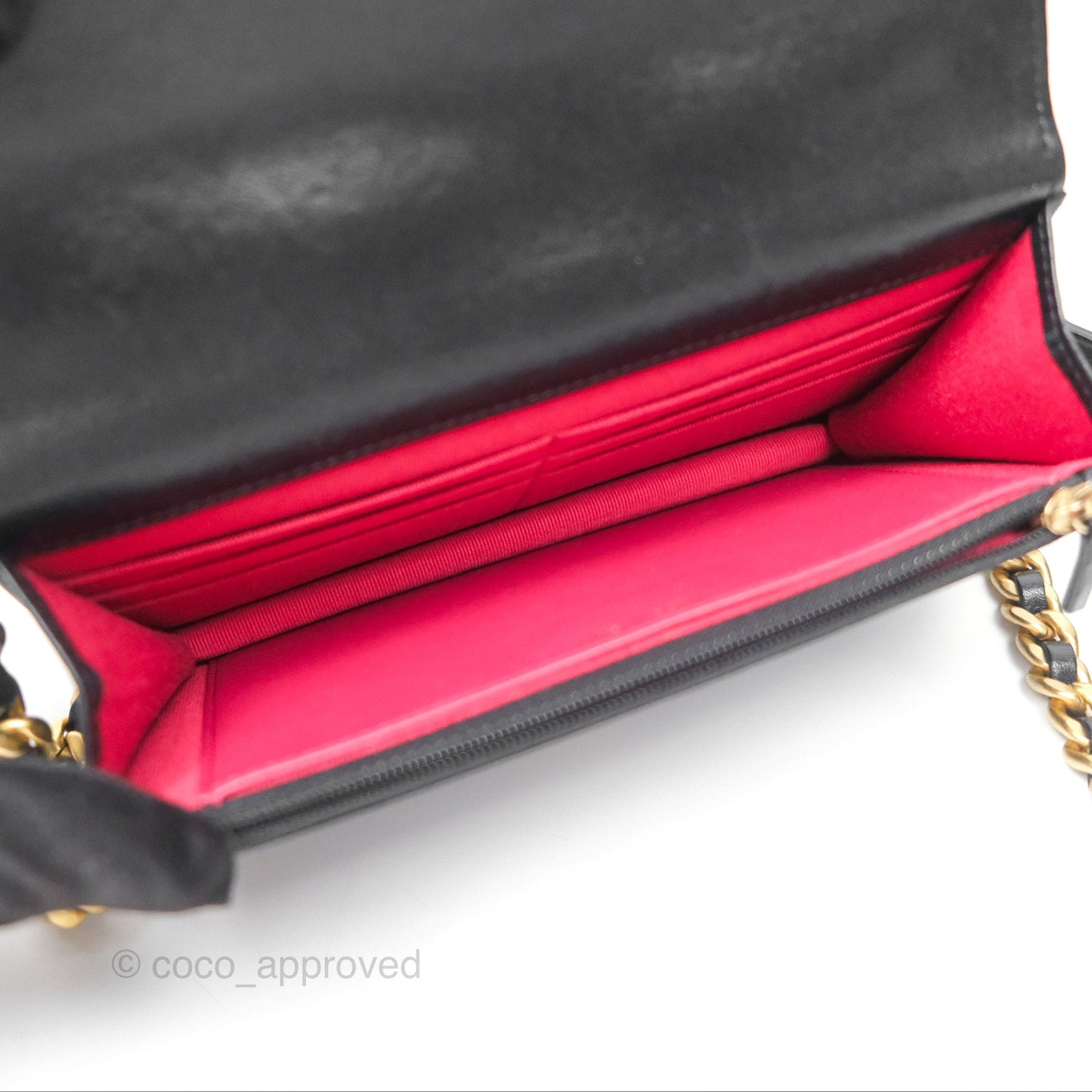 Chanel 19 Wallet on Chain WOC Black Mixed Hardware