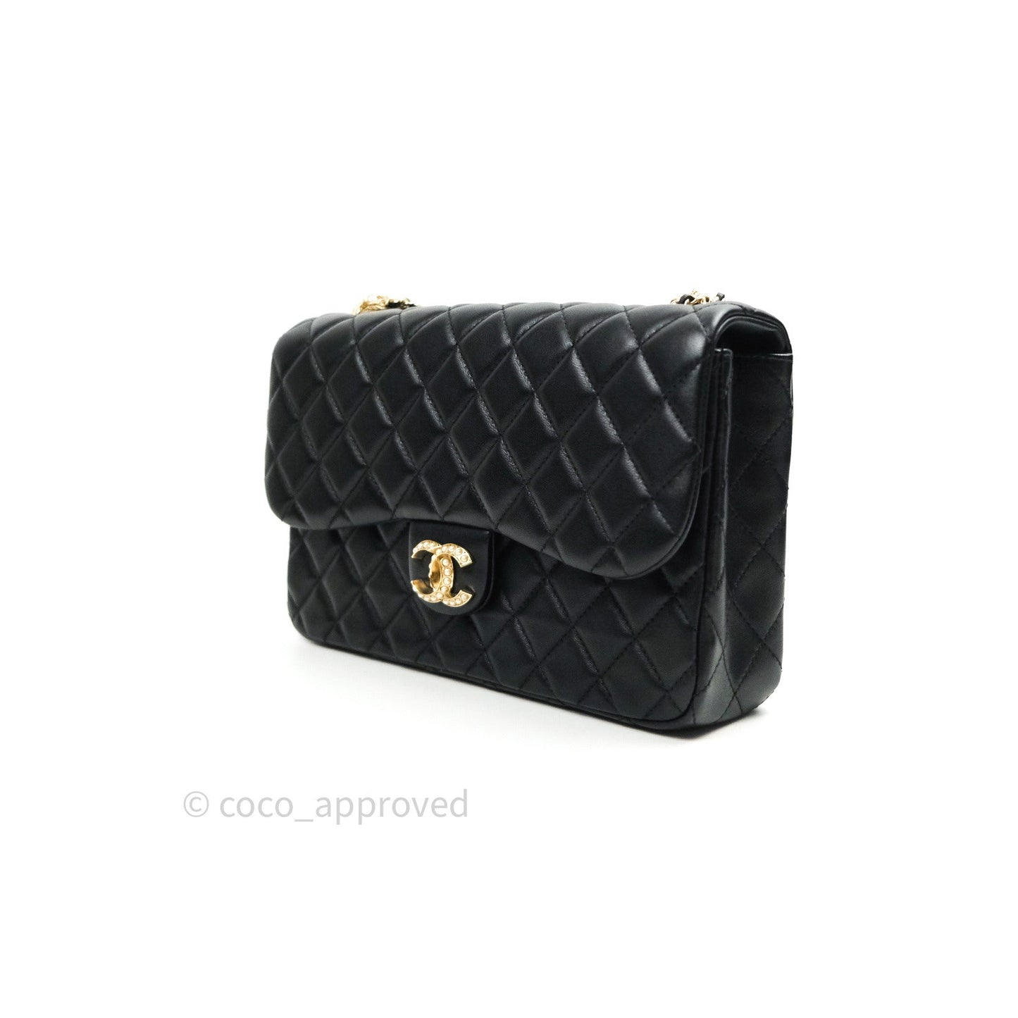 Chanel Quilted Medium Lambskin Westminster Pearl Flap Black