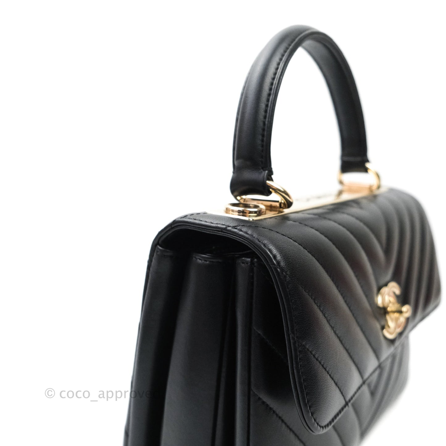 Chanel Trendy CC Chevron Small Black Lambskin Gold Hardware