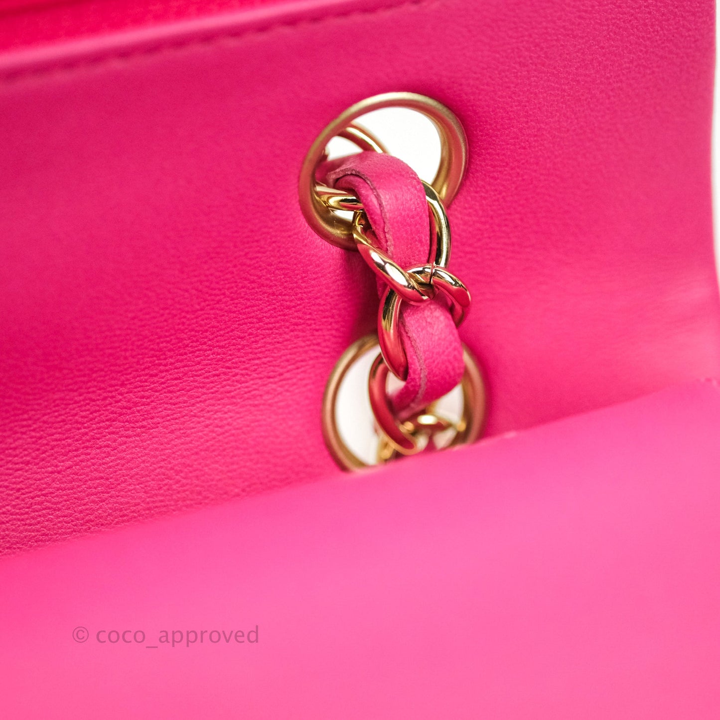 Chanel Classic M/L Medium Double Flap Hot Pink Lambskin Gold Hardware