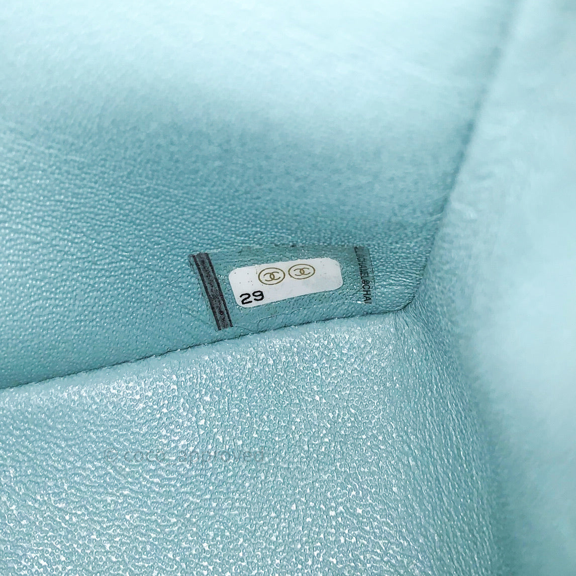 Chanel Classic Small S/M Flap Tiffany Blue Caviar Light Gold Hardware