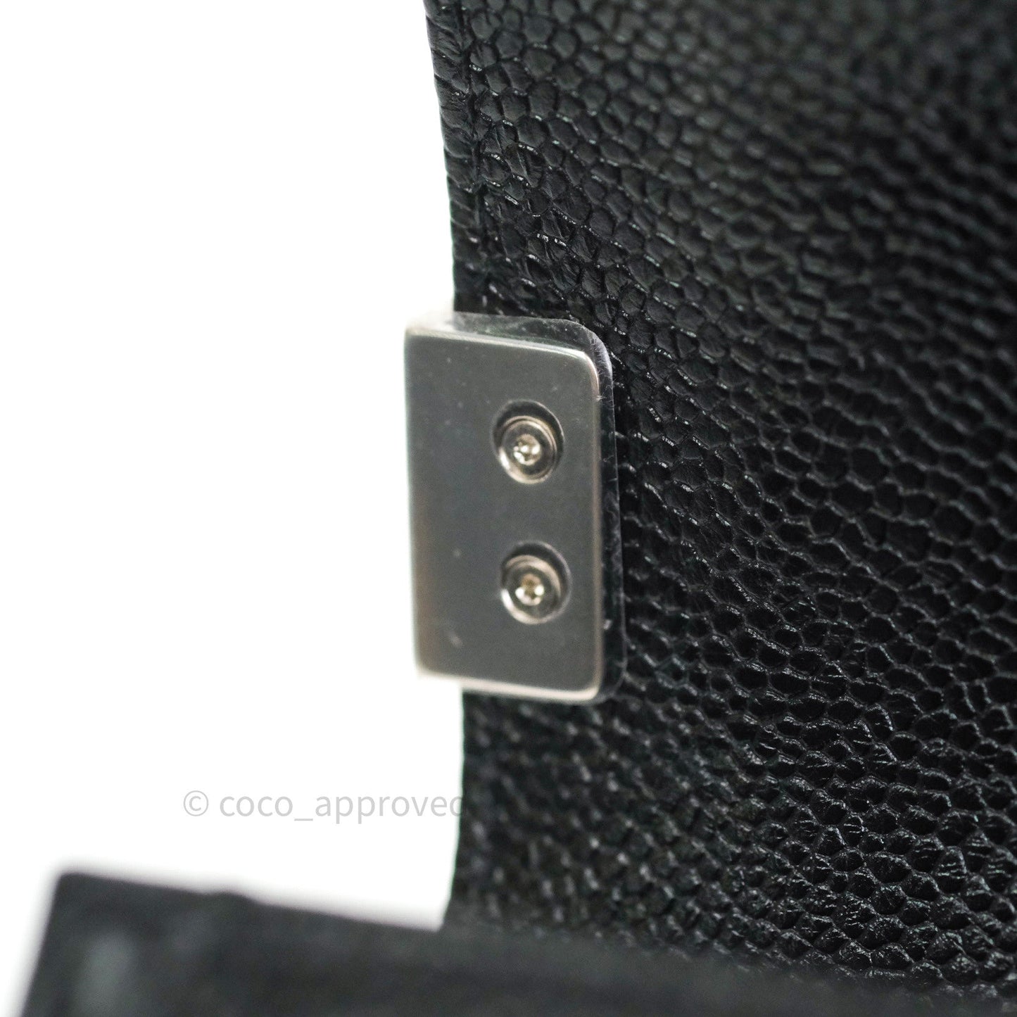 Chanel Boy Chevron Medium Black Caviar Silver Hardware
