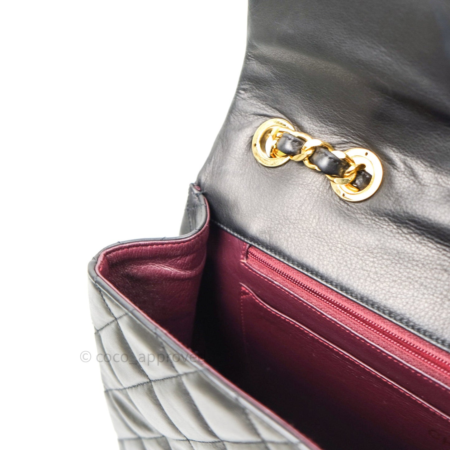 Chanel Vintage XL Jumbo Single Flap Black Lambskin 24K Gold Hardware