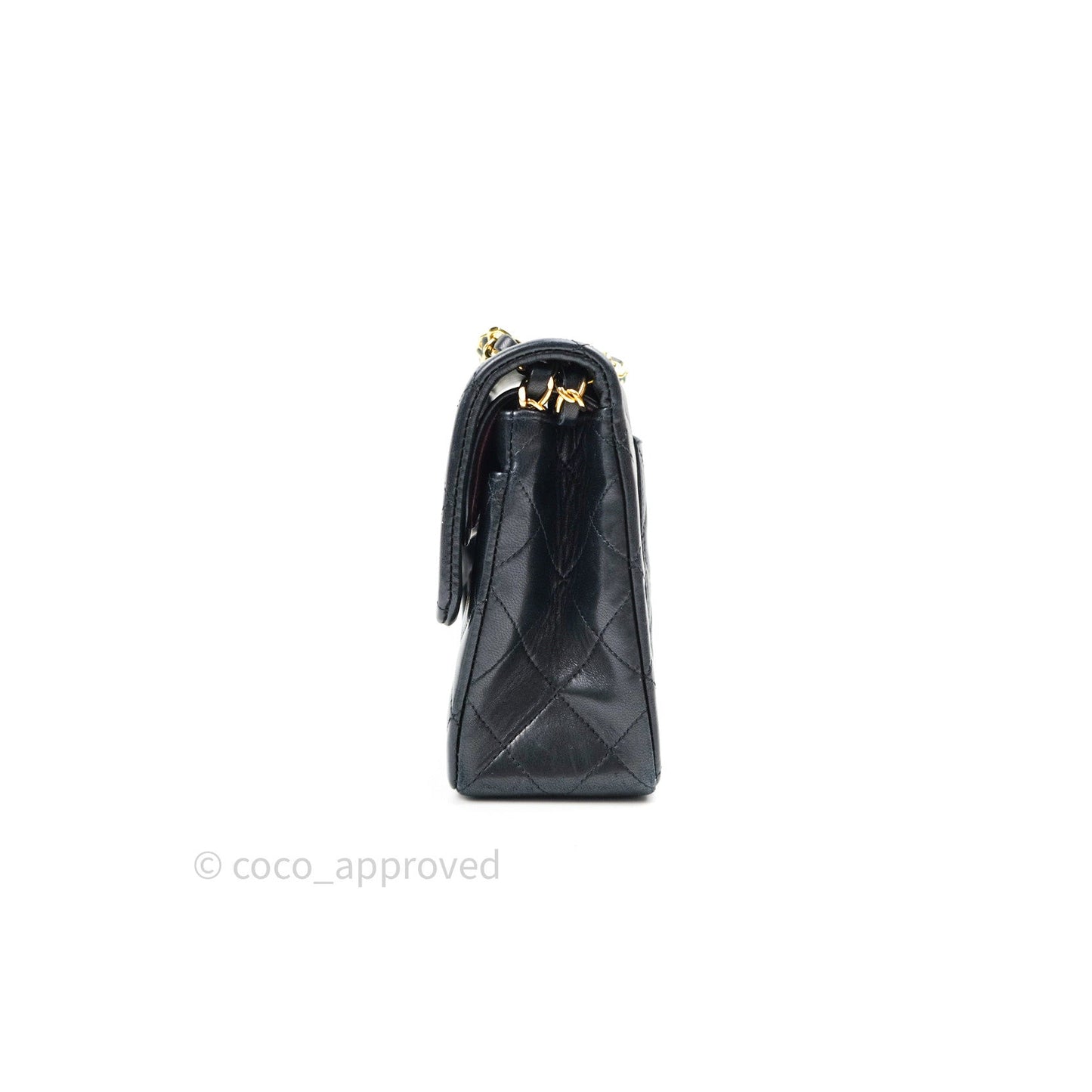 Chanel Vintage Classic Double Flap S/M Small Black Lambskin 24K Gold Hardware